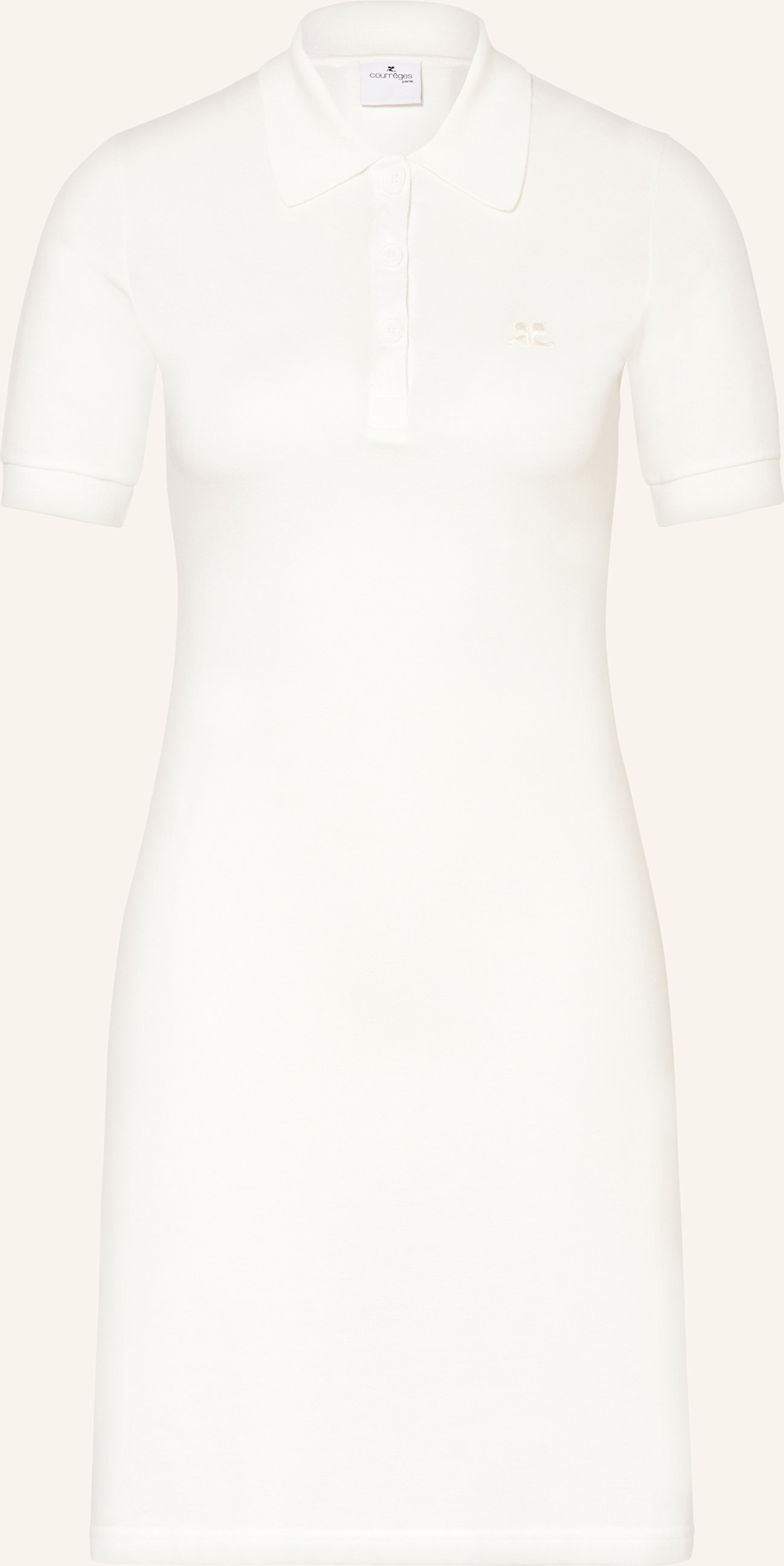 Courrèges Piqué-Polokleid weiss