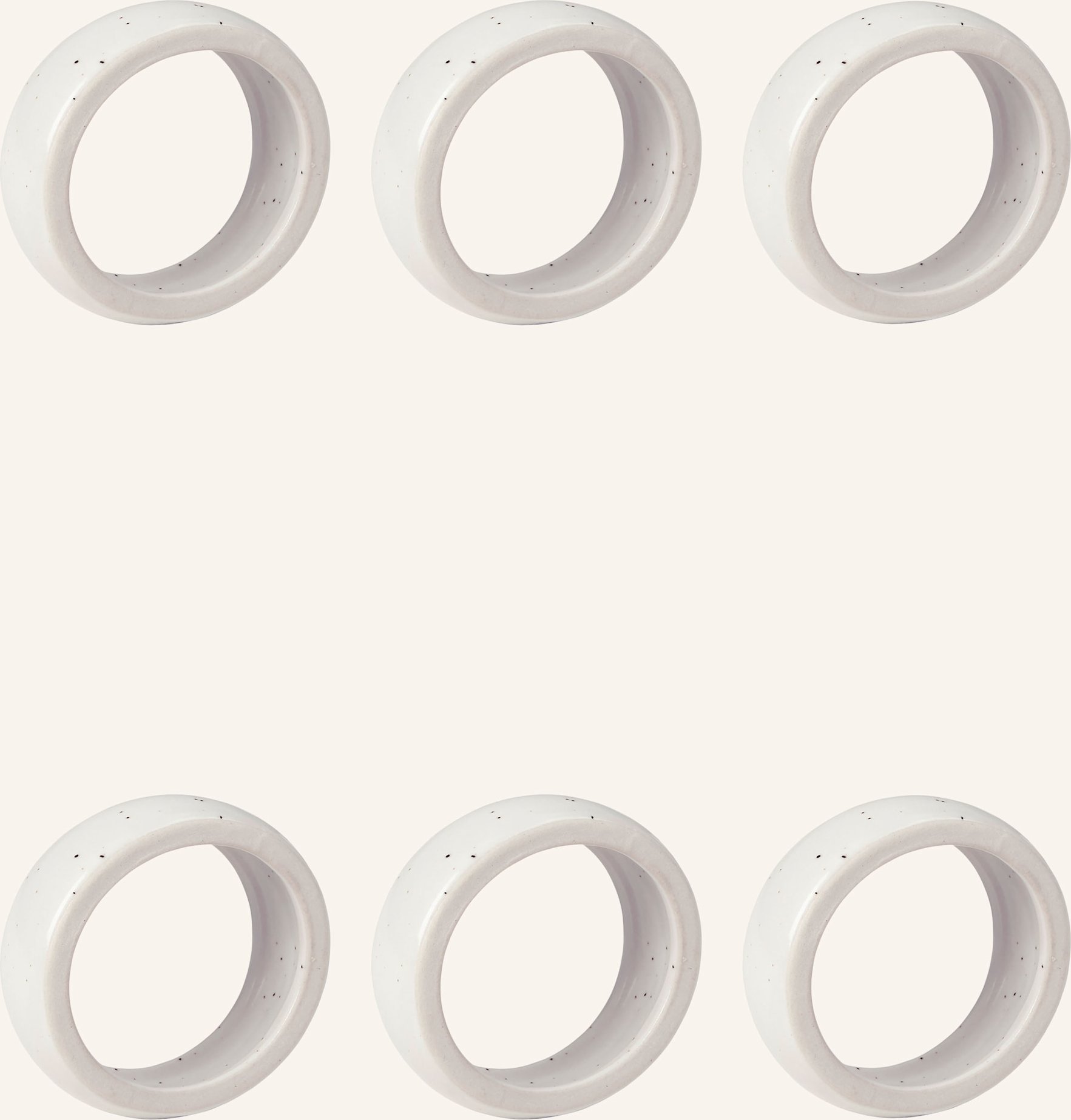 Thumbnail - Broste Copenhagen 6er-Set Serviettenringe Nordic Vanilla beige