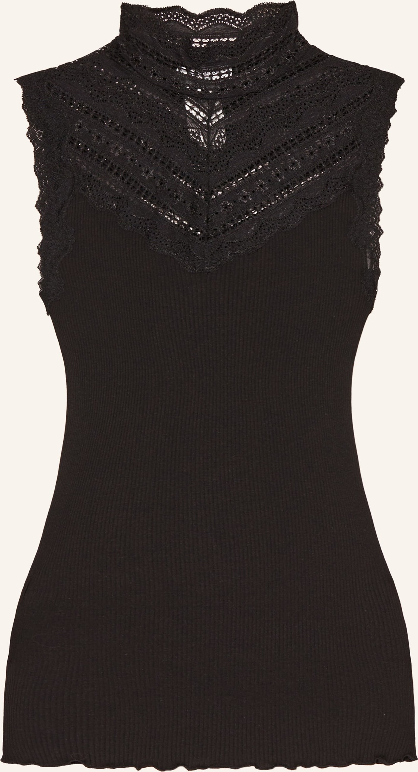 Rosemunde Seidentop Mit Spitze schwarz