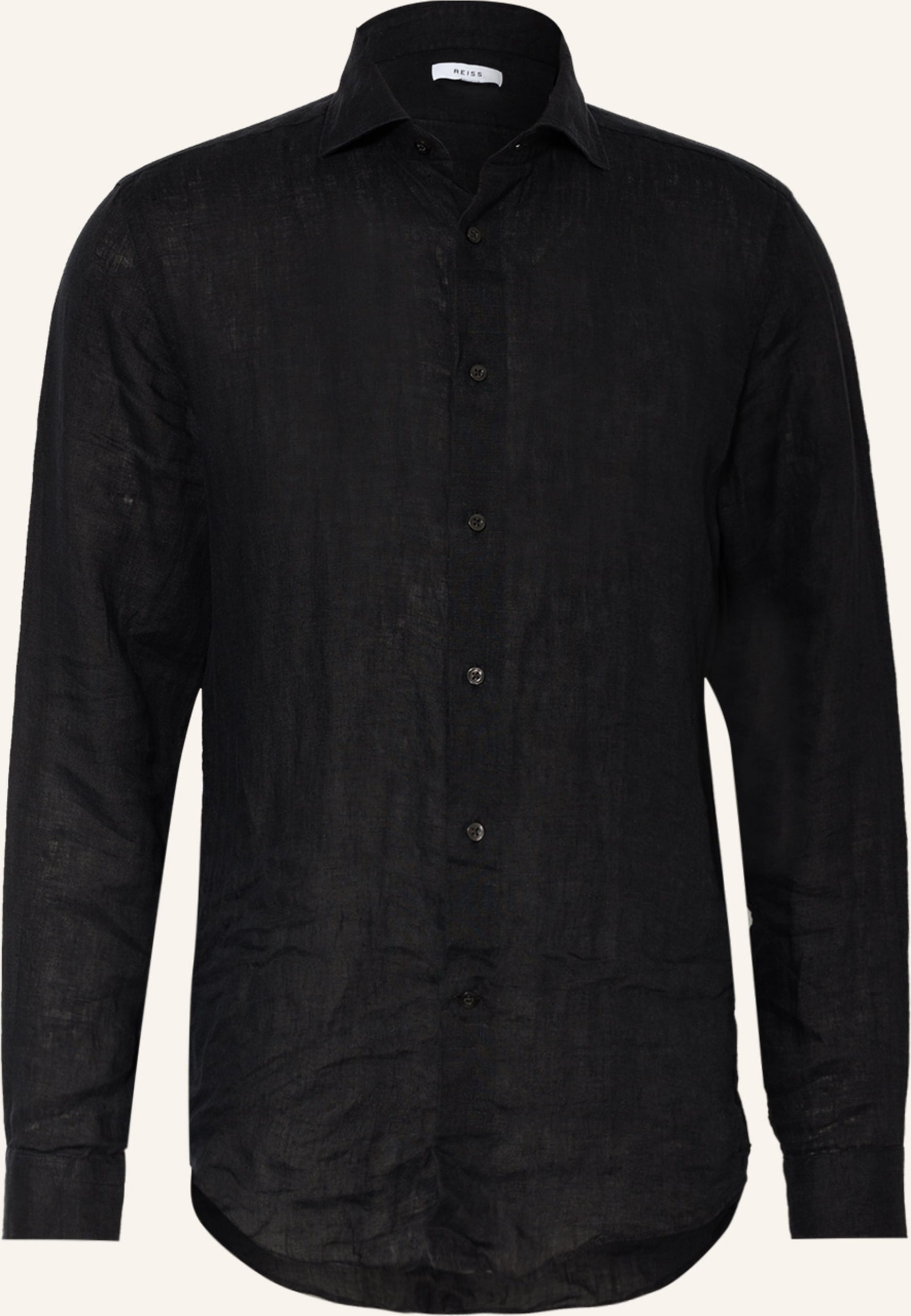Thumbnail - Reiss Leinenhemd Ruban Regular Fit schwarz