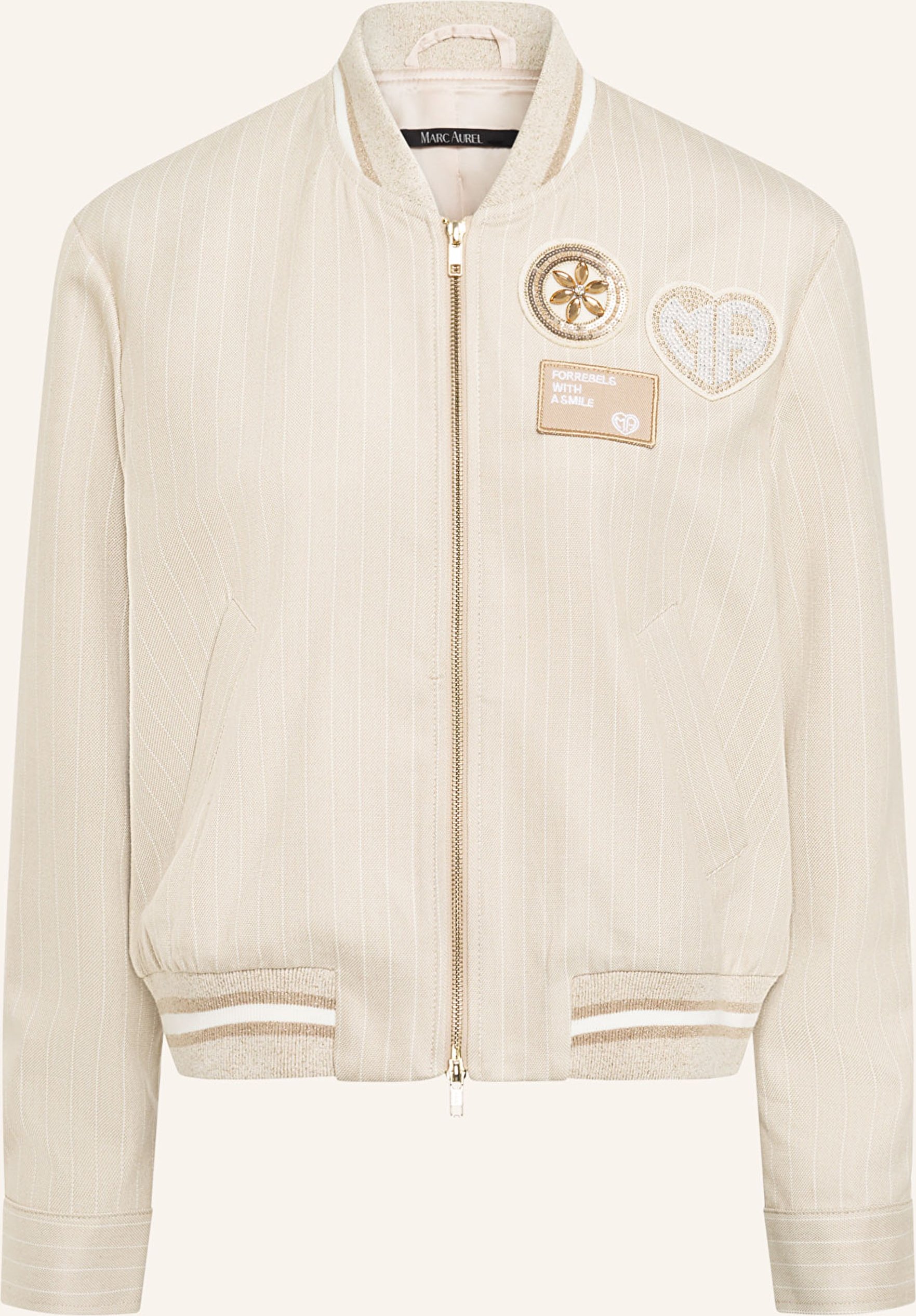 Marc Aurel Blouson Mit Glitzergarn Und Schmucksteinen beige