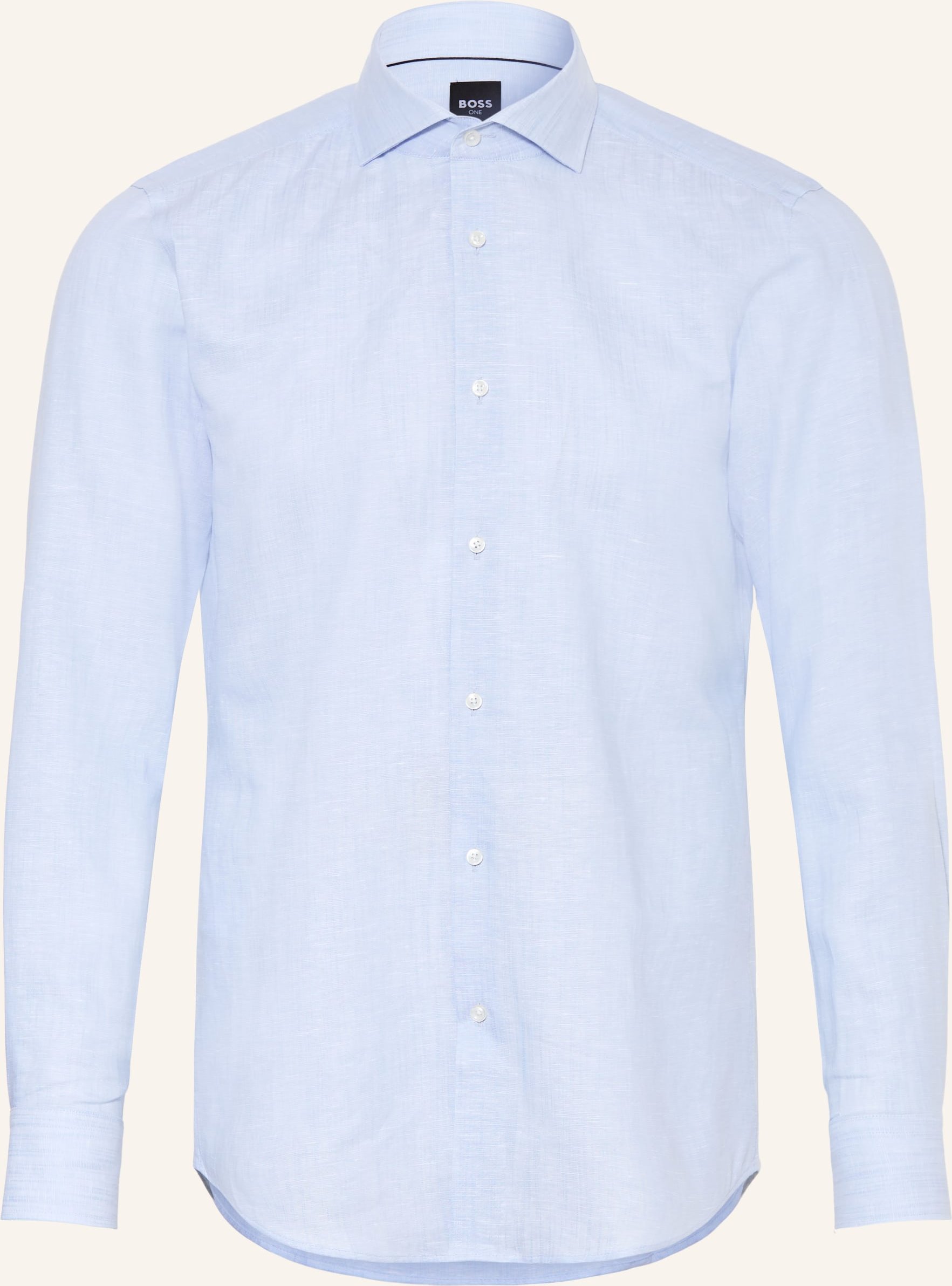 Boss Hemd Hank Slim Fit Mit Leinen blau