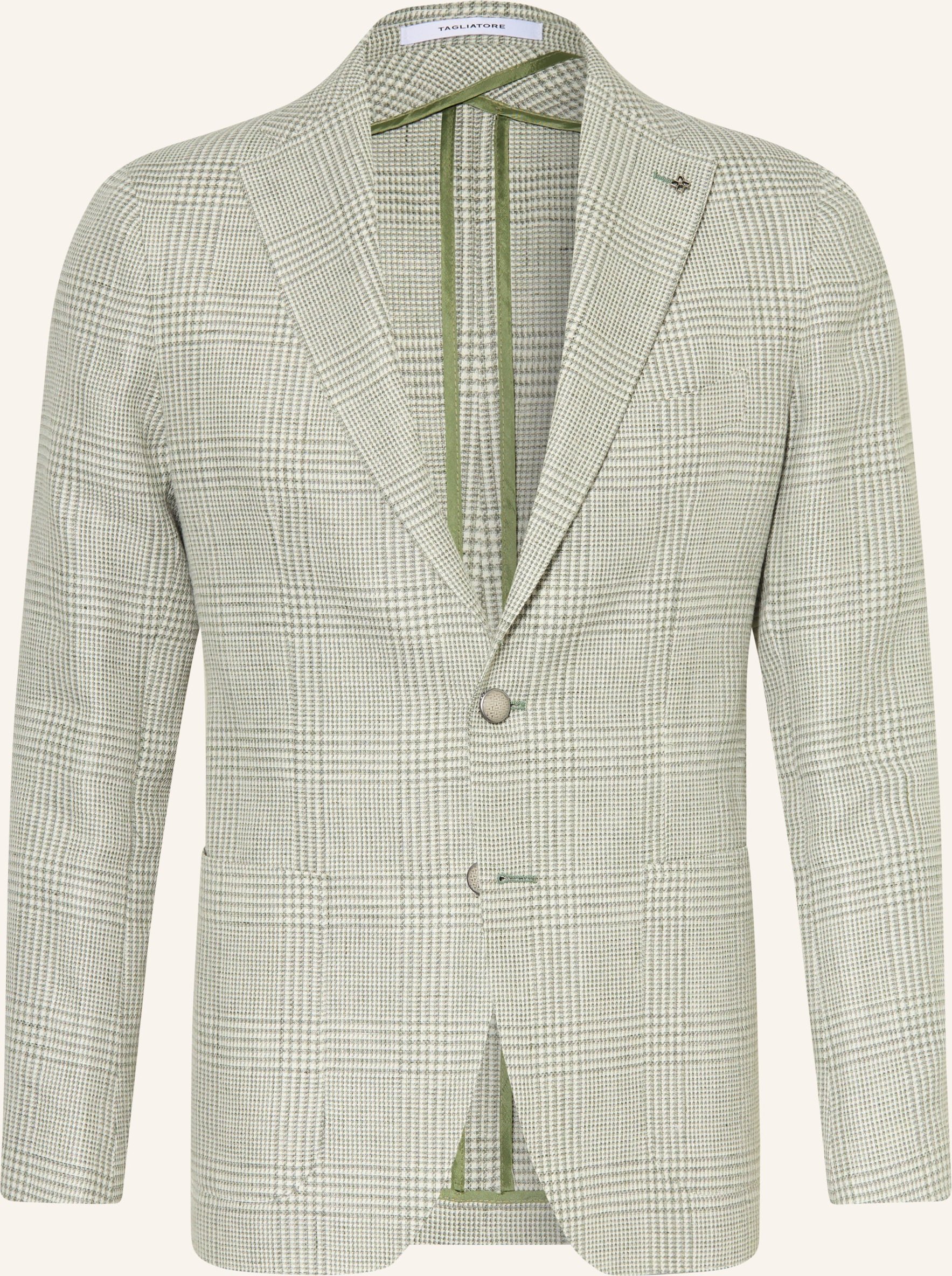 Tagliatore Sakko Slim Fit Mit Leinen gruen