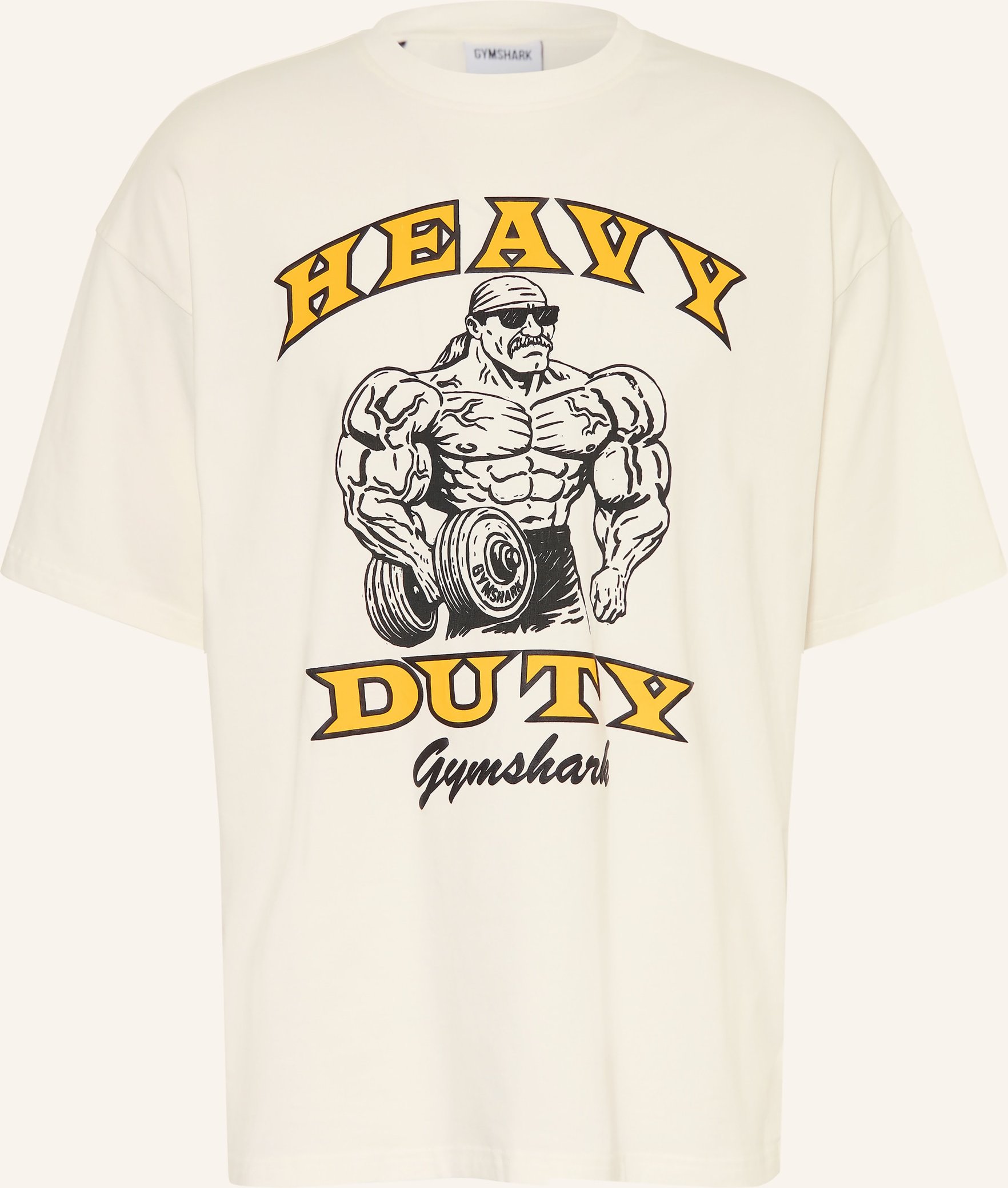 Gymshark Oversized-Shirt Gfx Heavy Duty weiss