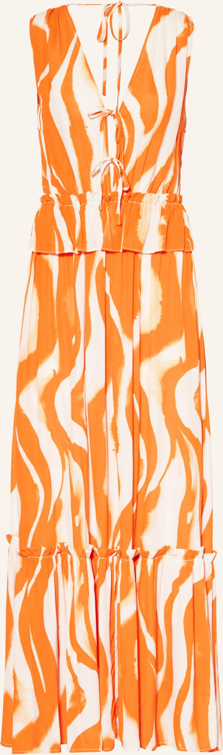 Rouge Vila Kleid Mit Rüschen orange