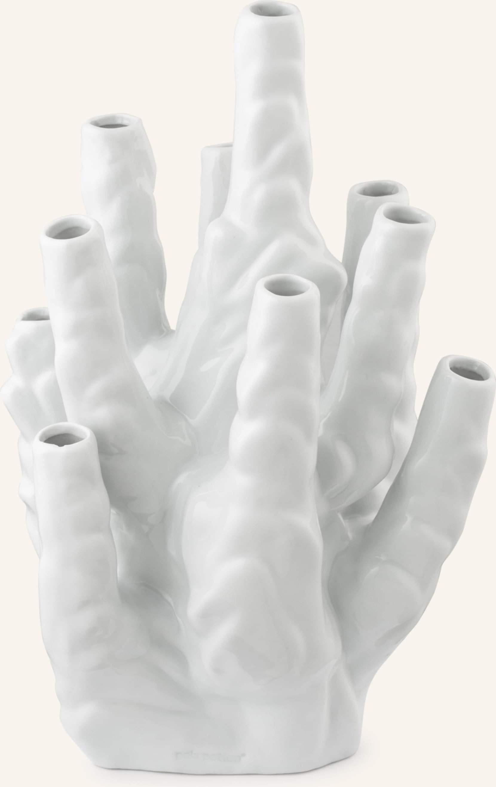 Polspotten Vase Coral weiss