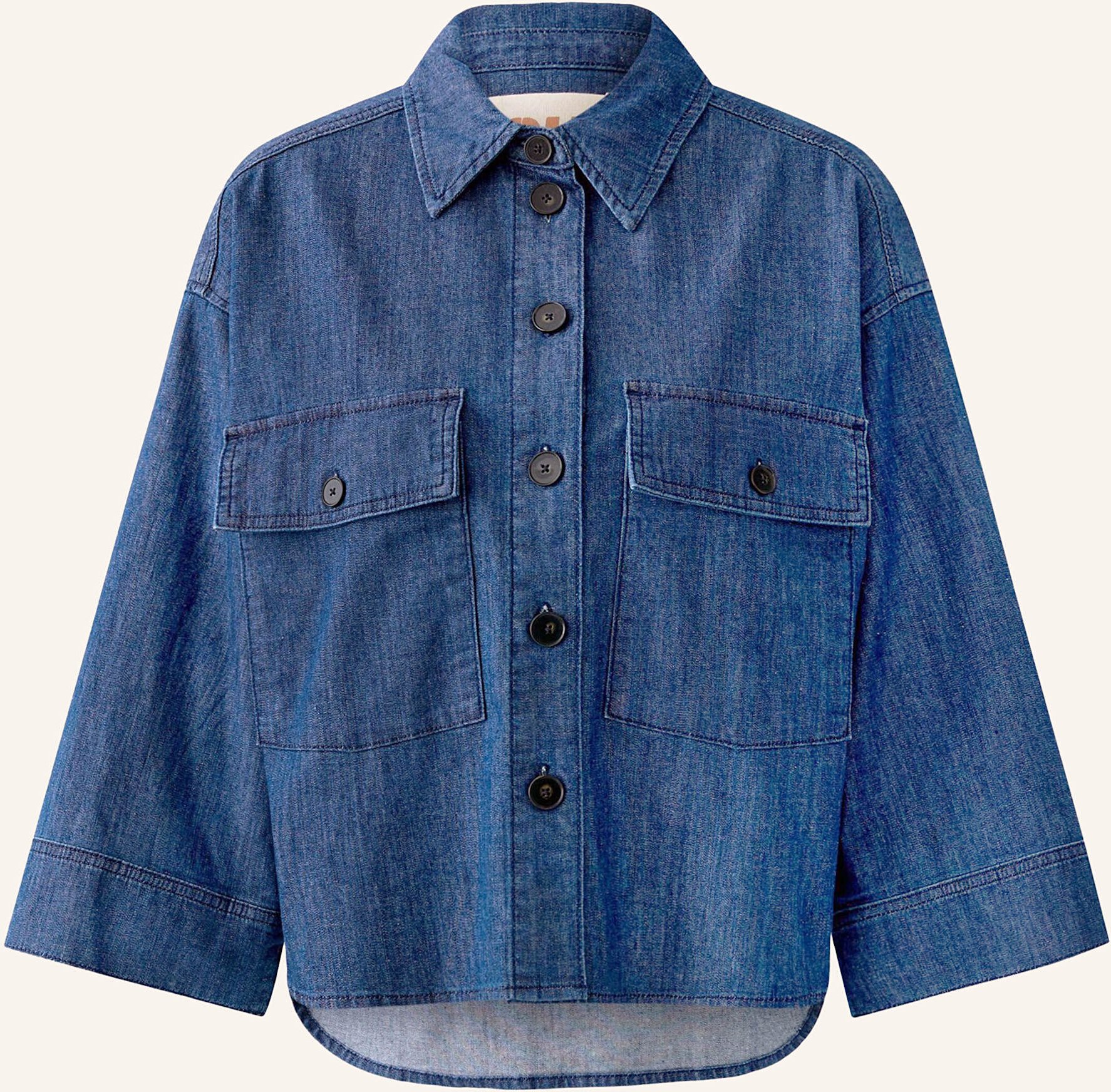 Oui Jeansbluse Mit 3/4-Arm blau