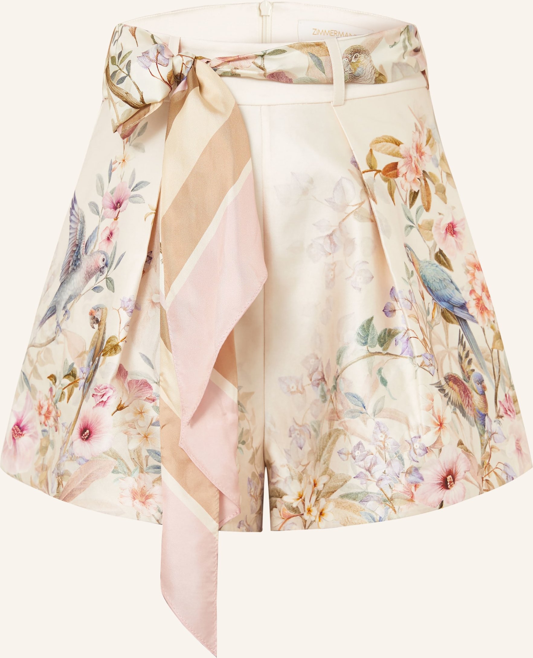 Zimmermann Shorts Rebellion Mit Seide weiss