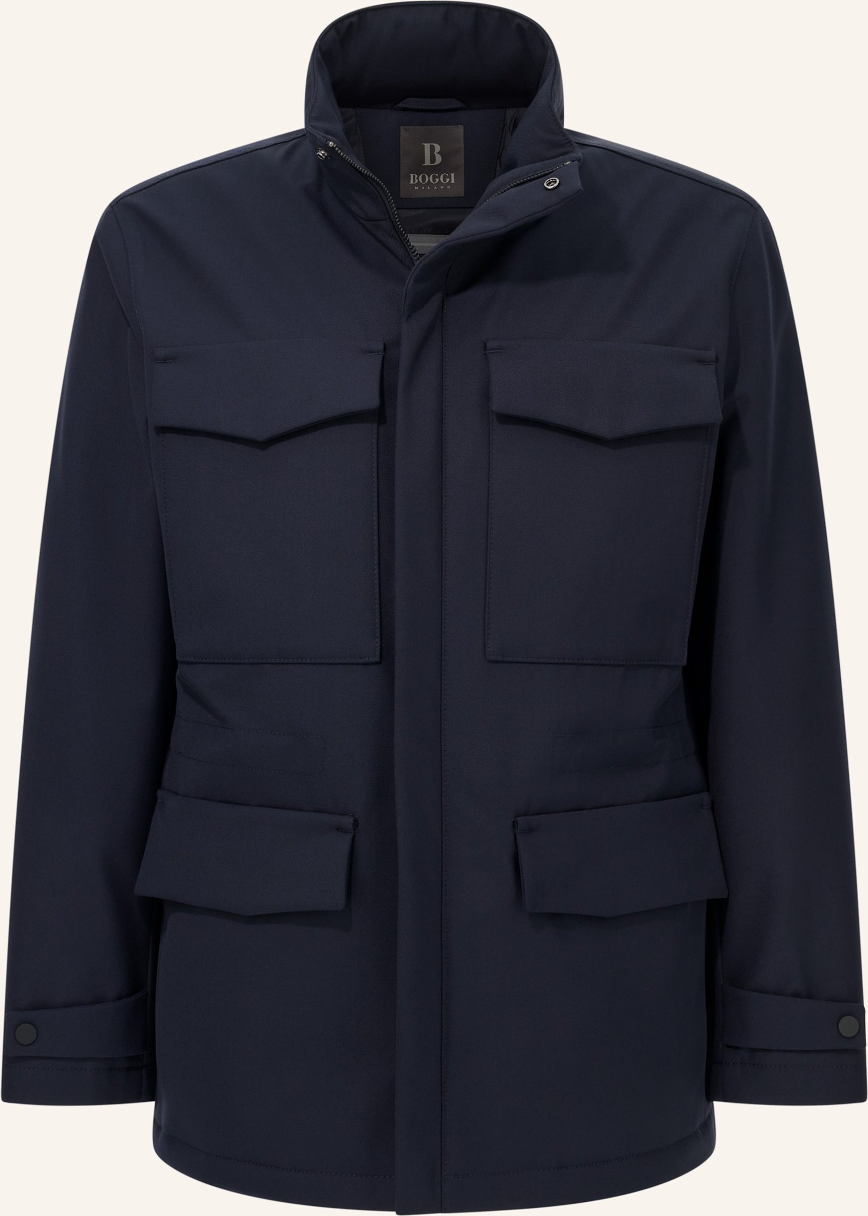 Boggi Milano Field Jacket In Padded Technical Fabric blau