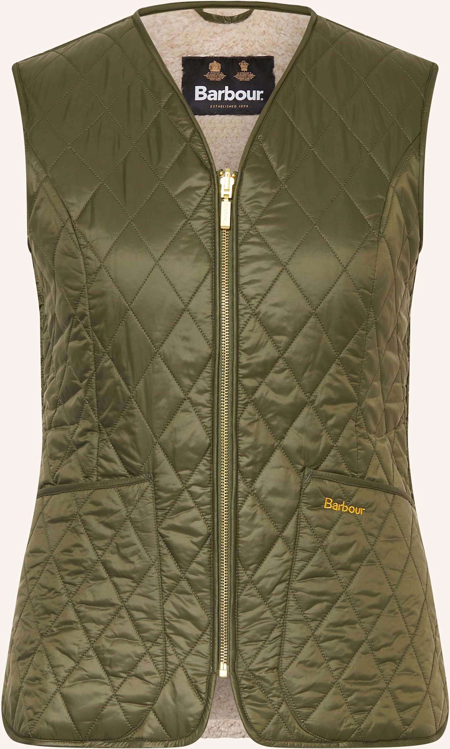 Barbour Weste Markenfi Mit Teddyfell gruen