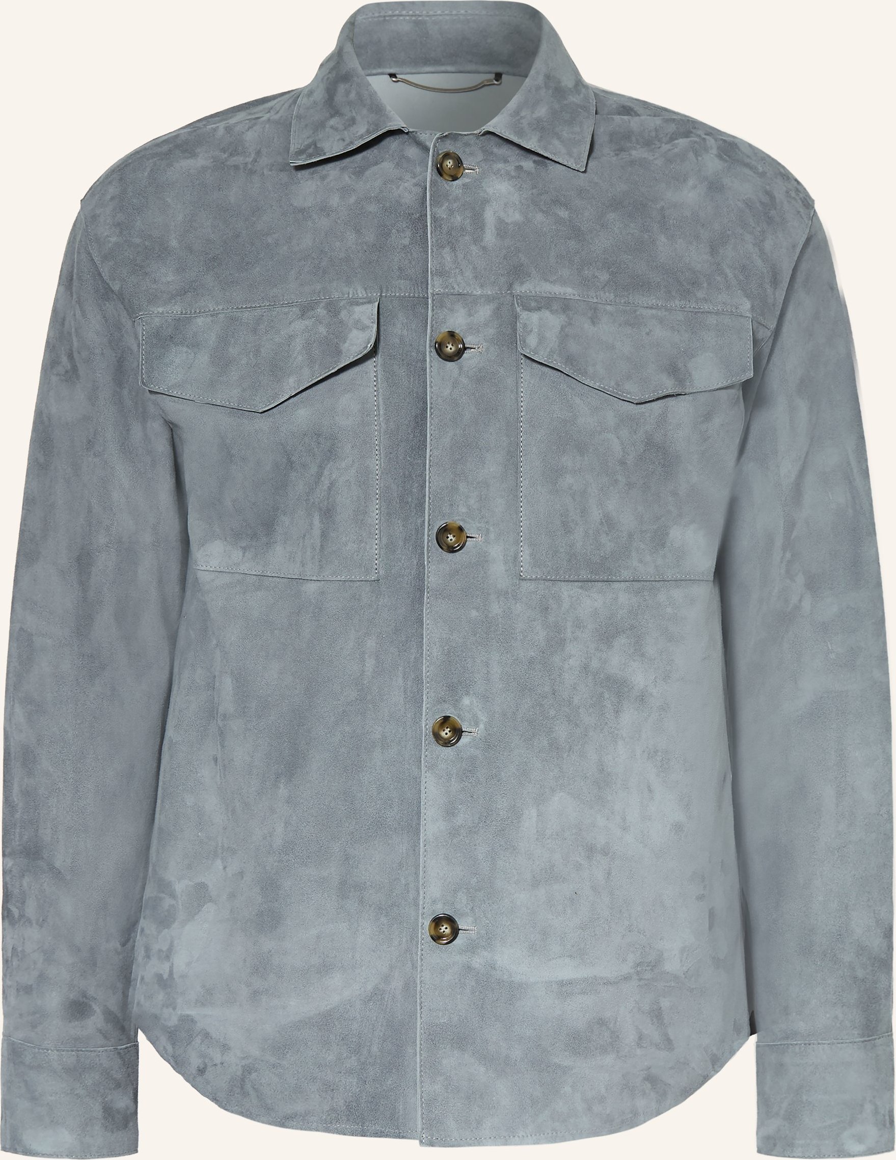 Lardini Leder-Overshirt blau