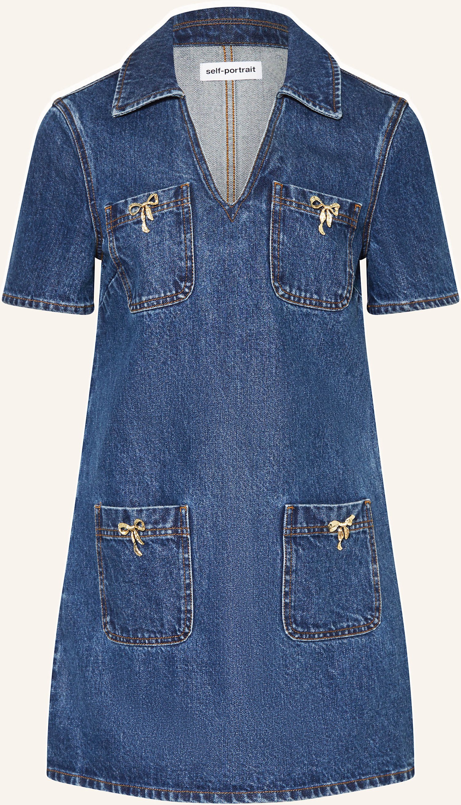 Self-Portrait Jeanskleid blau