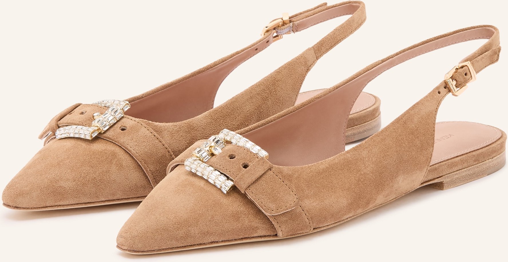 Kennel & Schmenger Slingballerinas Nika Mit Schmucksteinen beige