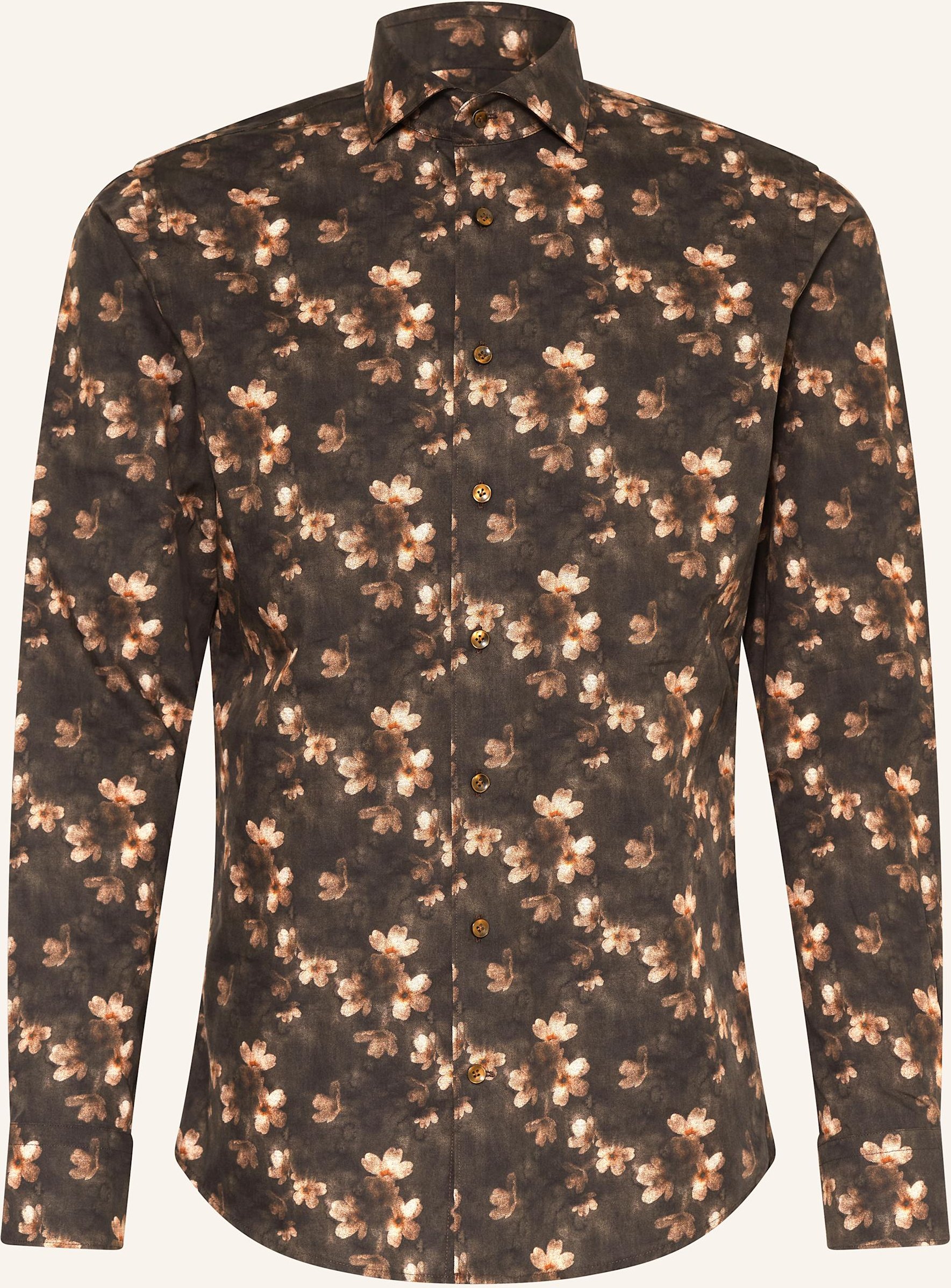 Profuomo Hemd Slim Fit braun