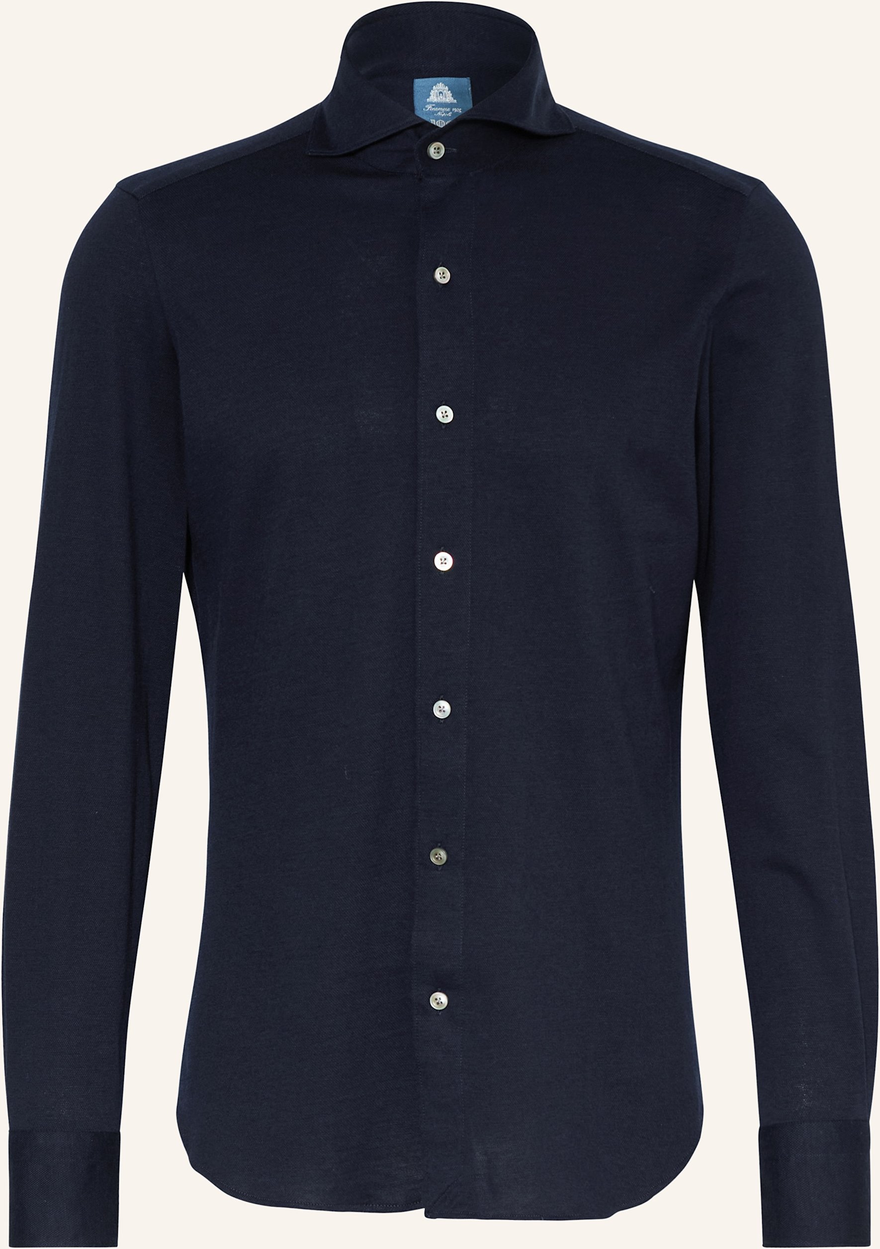 Finamore 1925 Piqué-Hemd Toronto Sergio Slim Fit blau