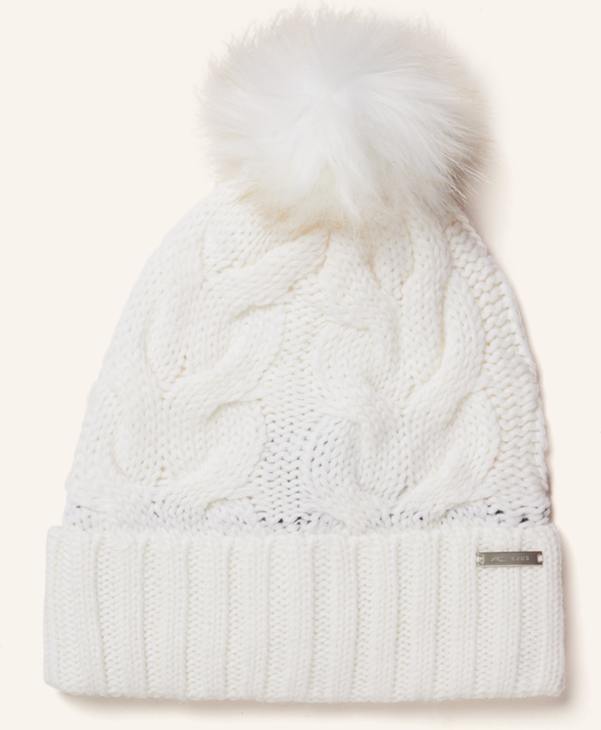 Kjus Mütze Pom Mit Kunstfell weiss