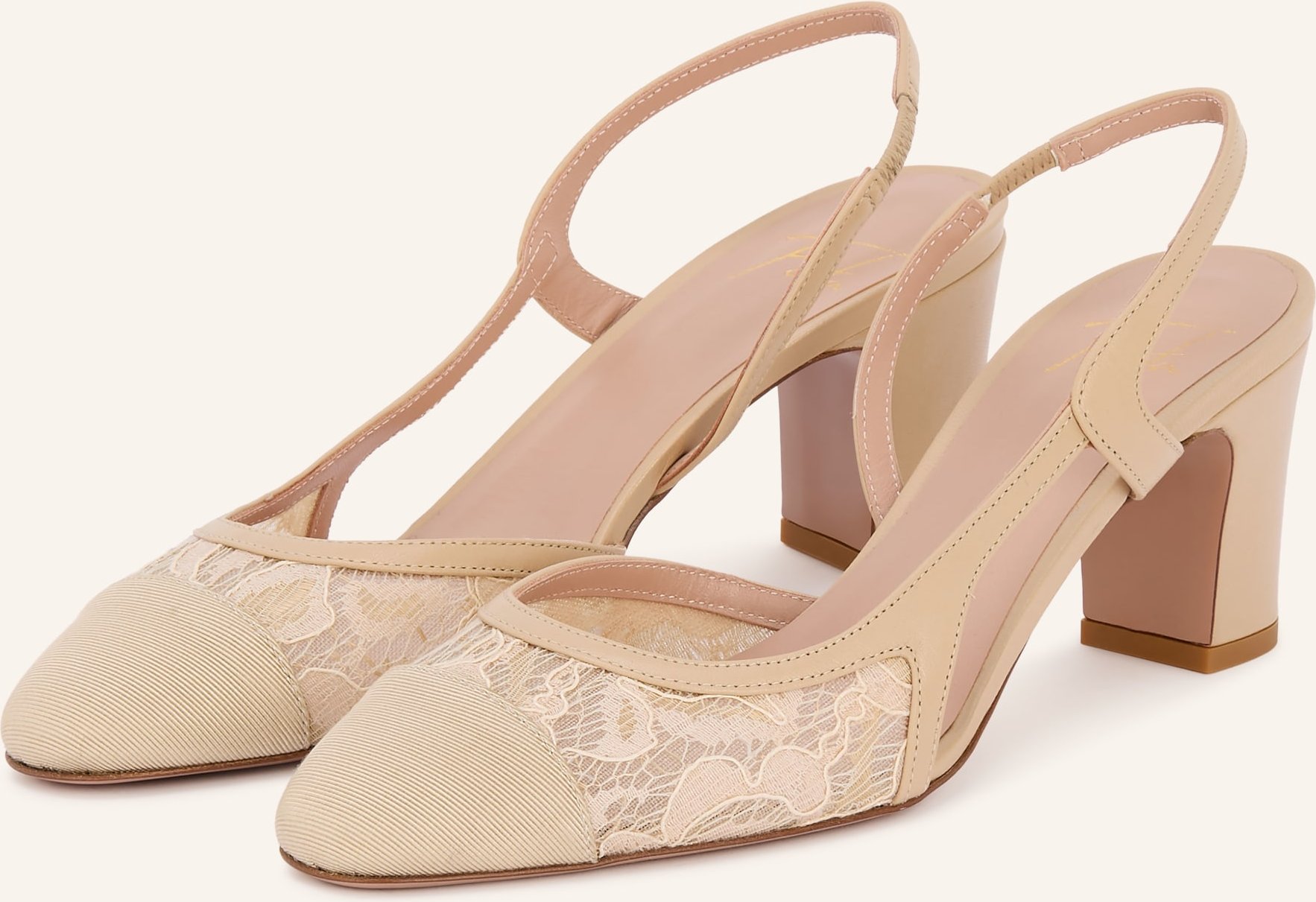 Festa Slingpumps Luciana Pizzo Mit Spitze beige