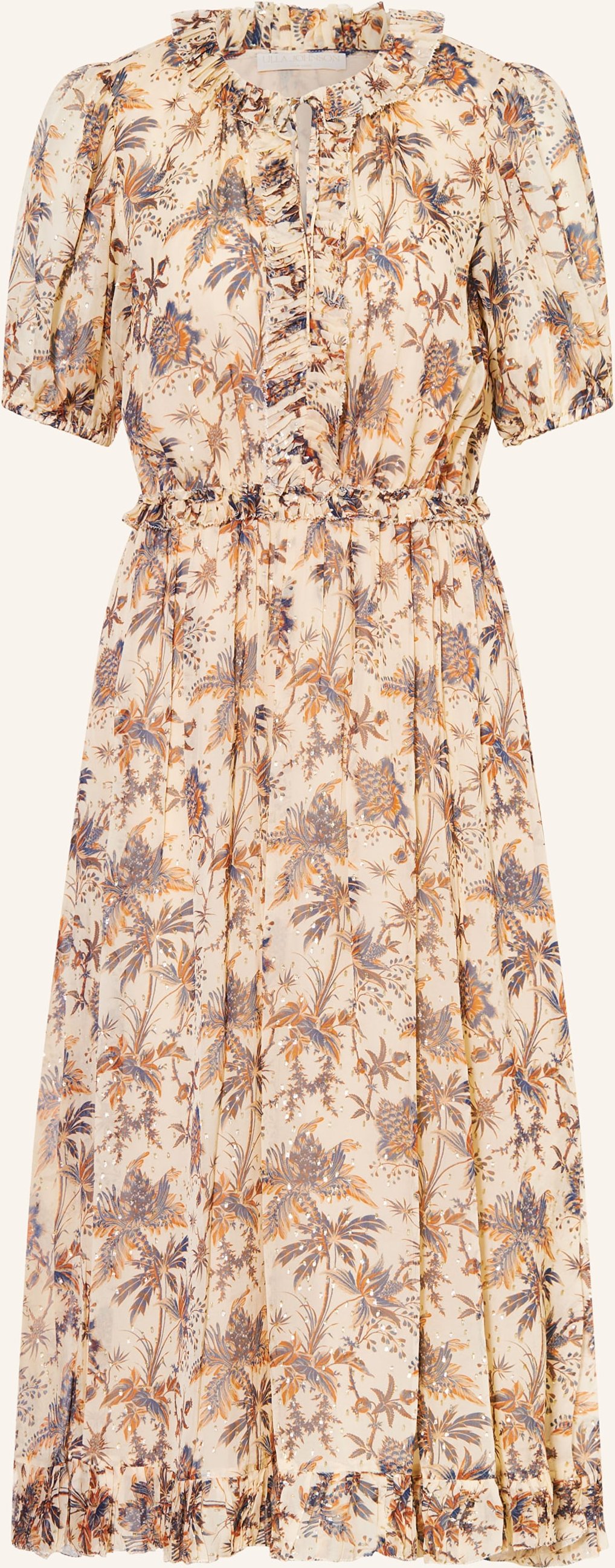 Ulla Johnson Kleid Rosamunde Mit Rüschen Und Glitzergarn beige