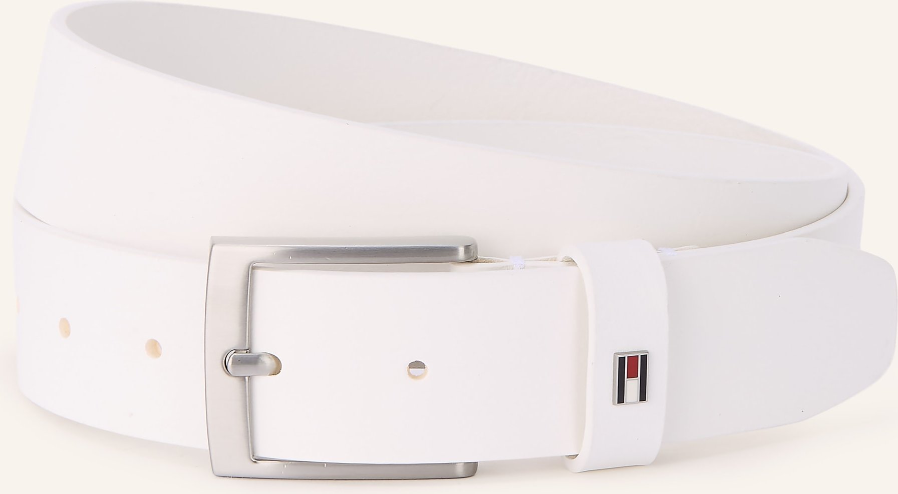 Tommy Hilfiger Ledergürtel Adan weiss