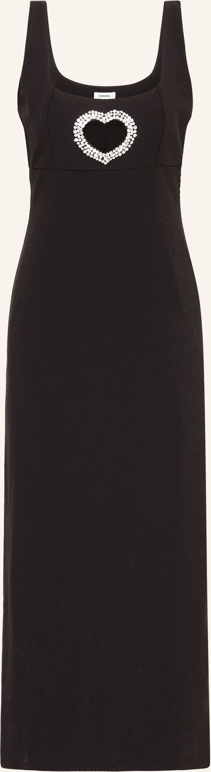 Sandro Kleid Mit Cut-Out Und Schmucksteinen schwarz