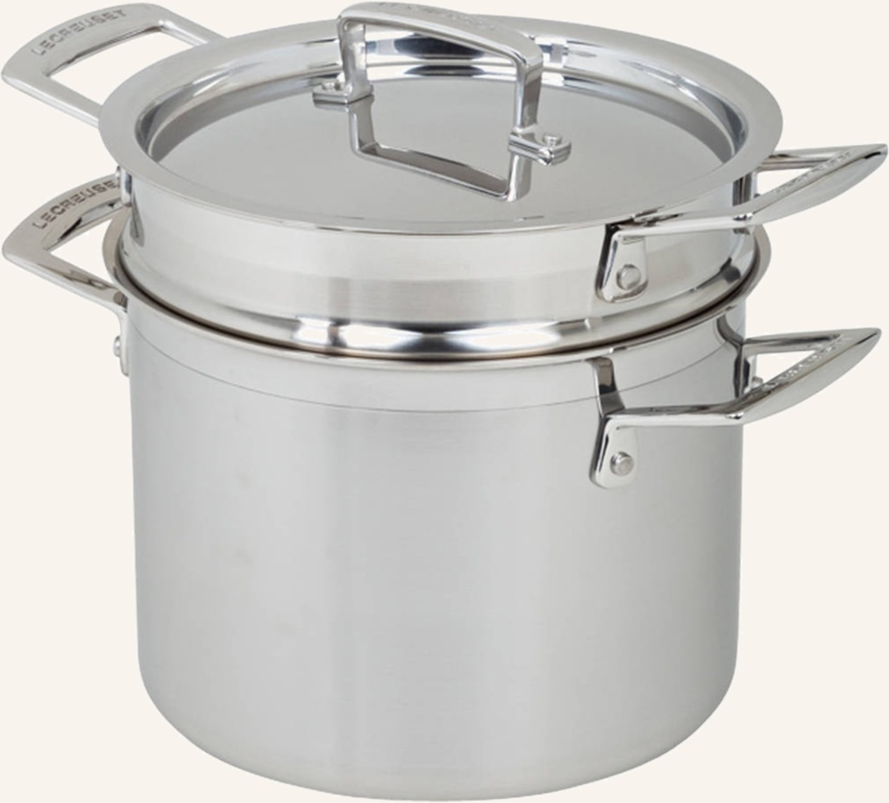 Le Creuset Pastatopf 3-Ply Mit Einsatz silber