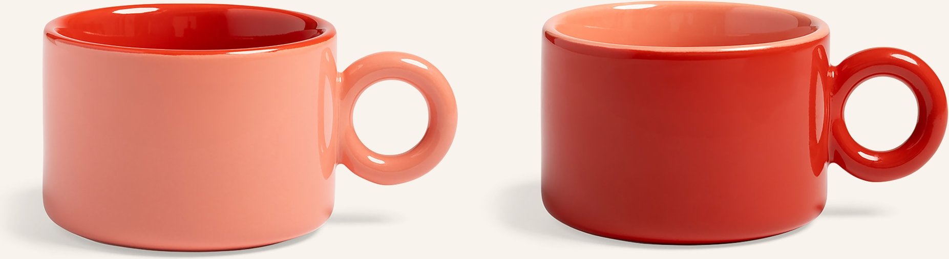 &K Amsterdam 2er-Set Henkelbecher Chiquito rot