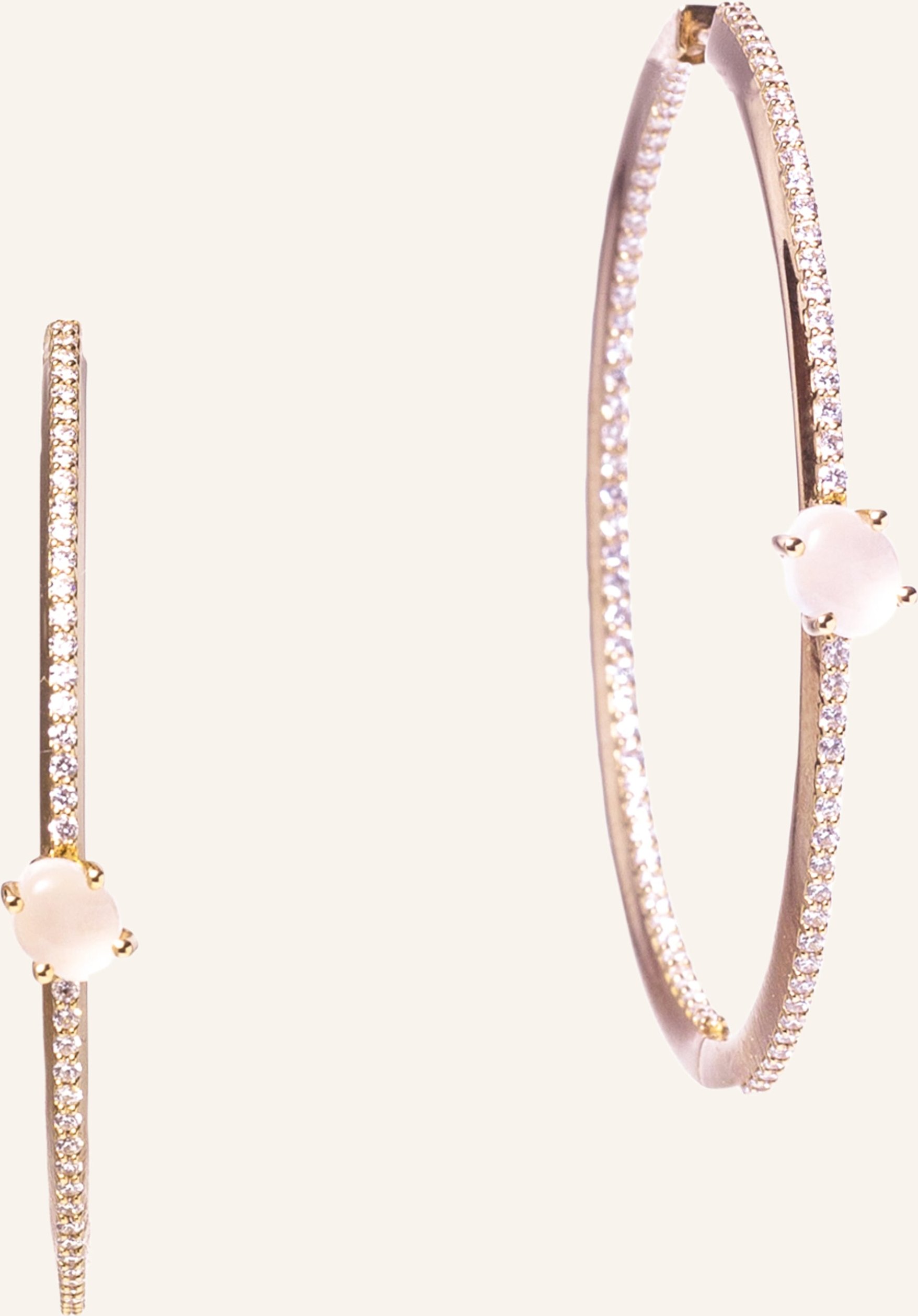 Vieri Ohrring Wolke Milchquarz Brillant Pavé rosegold