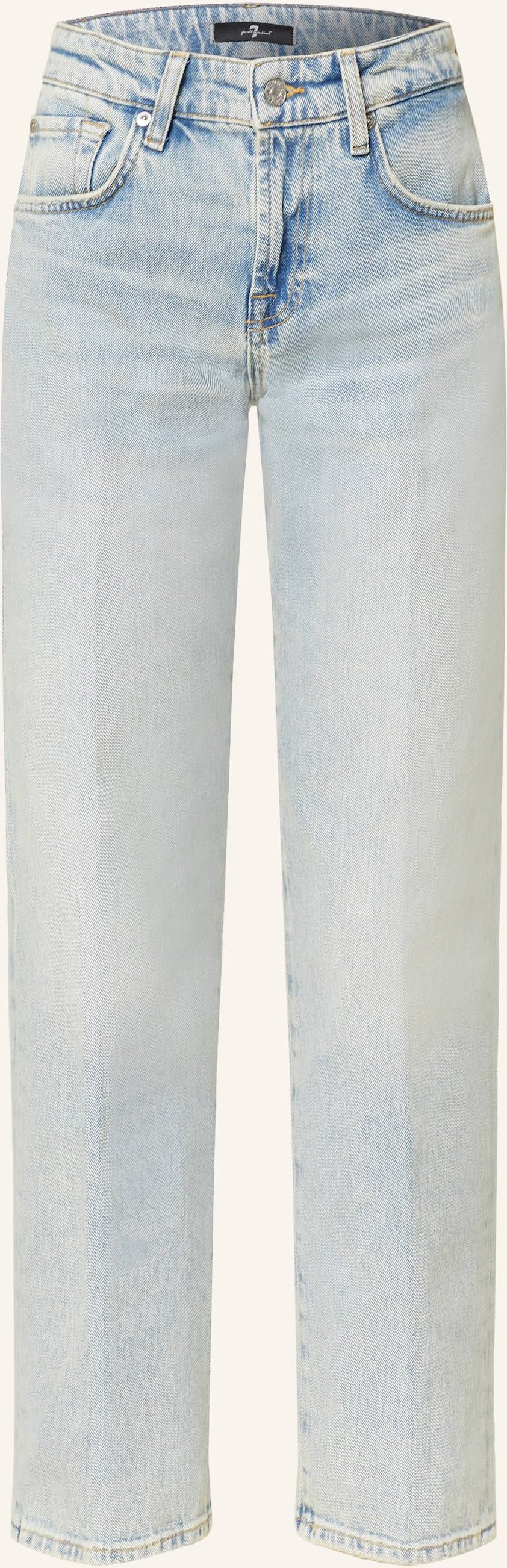 Thumbnail - 7 For All Mankind Straight Jeans Calie Straight Sahara With Worn Hem blau