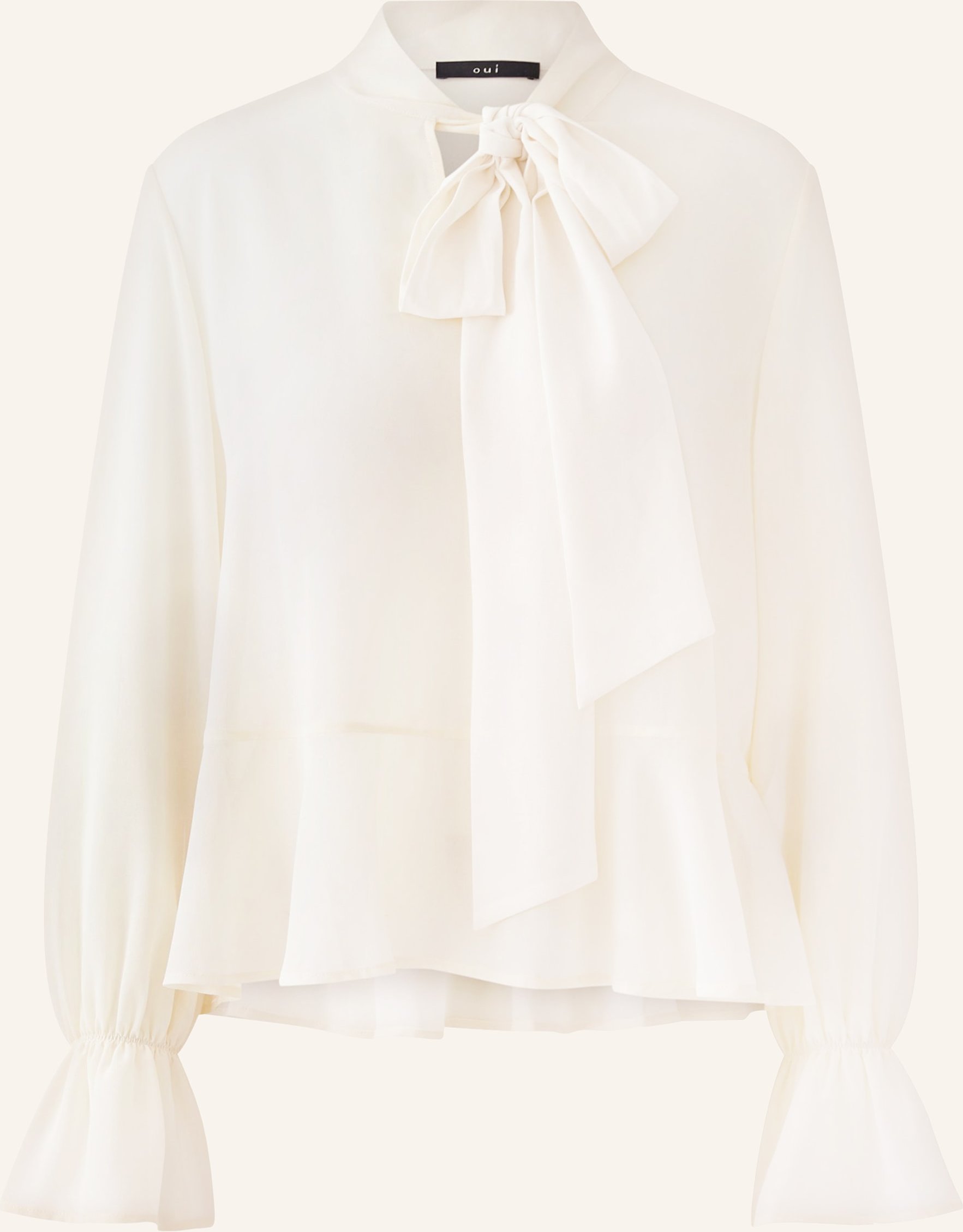 Oui Schluppenbluse Mit Rüschen weiss