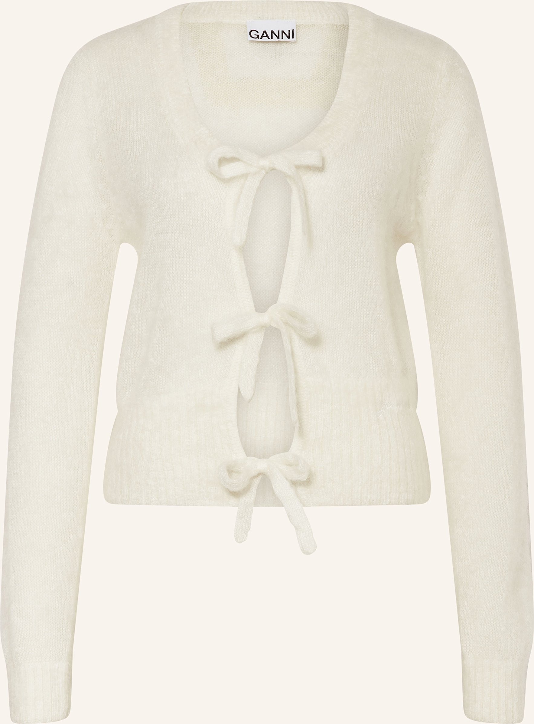 Ganni Strickjacke Mit Mohair beige