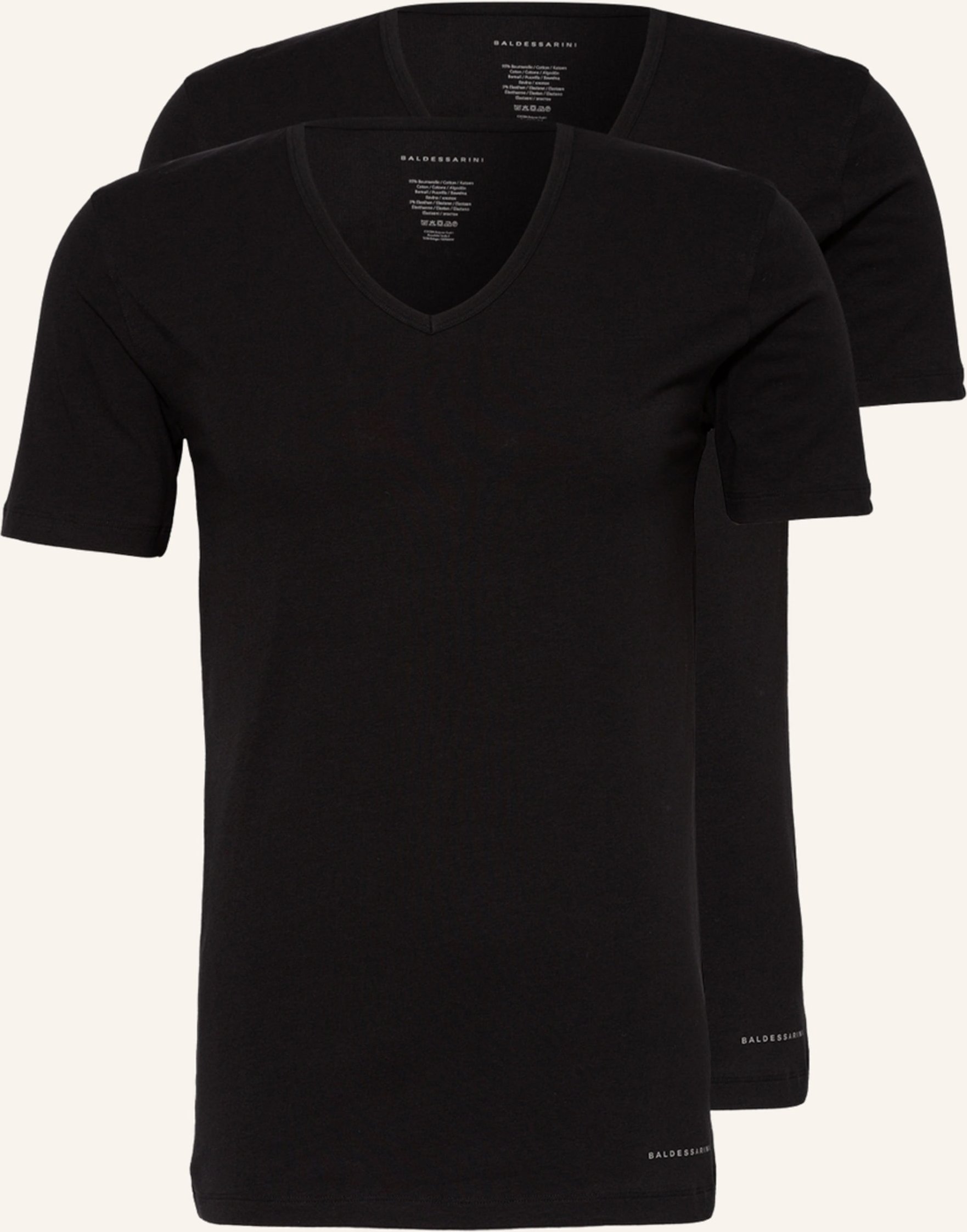 Baldessarini 2er-Pack V-Shirts schwarz