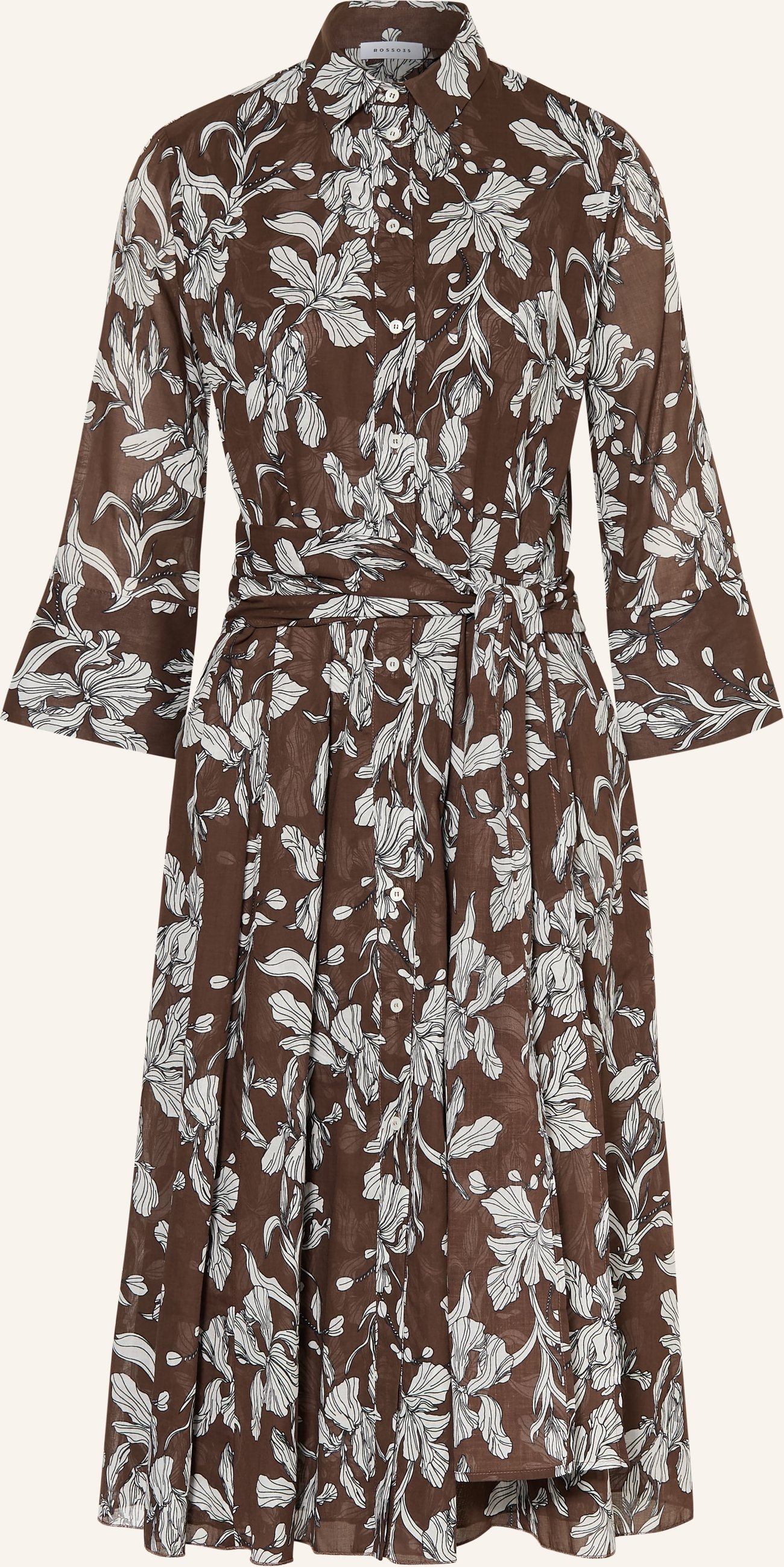 rosso35 Hemdblusenkleid Mit 3/4-Arm braun