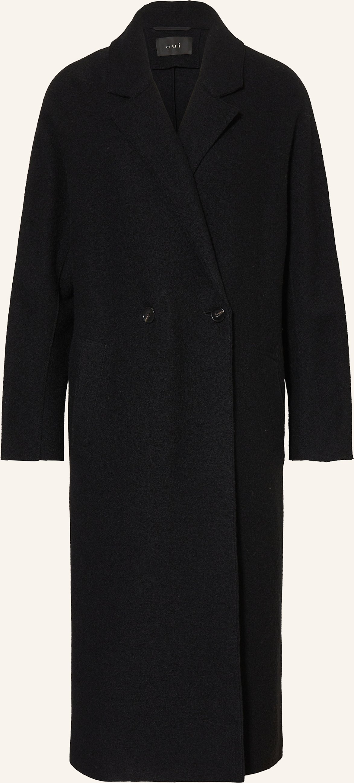 Oui Wollmantel schwarz