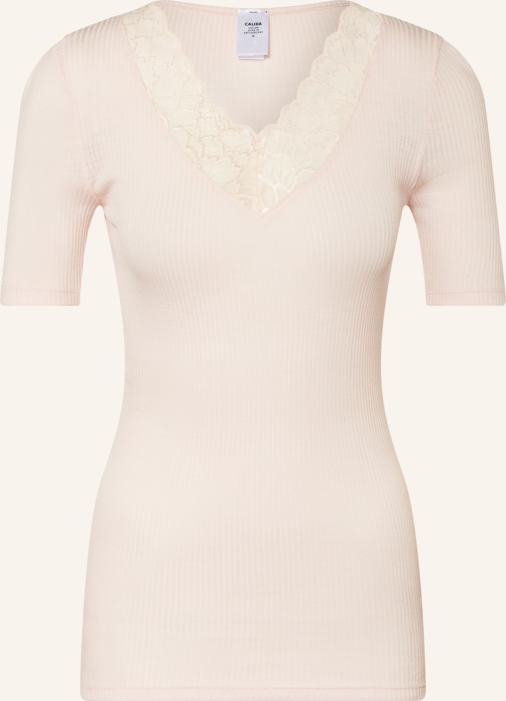 Calida T-Shirt Silky Wool Joy Aus Merinowolle Mit Seide rosa