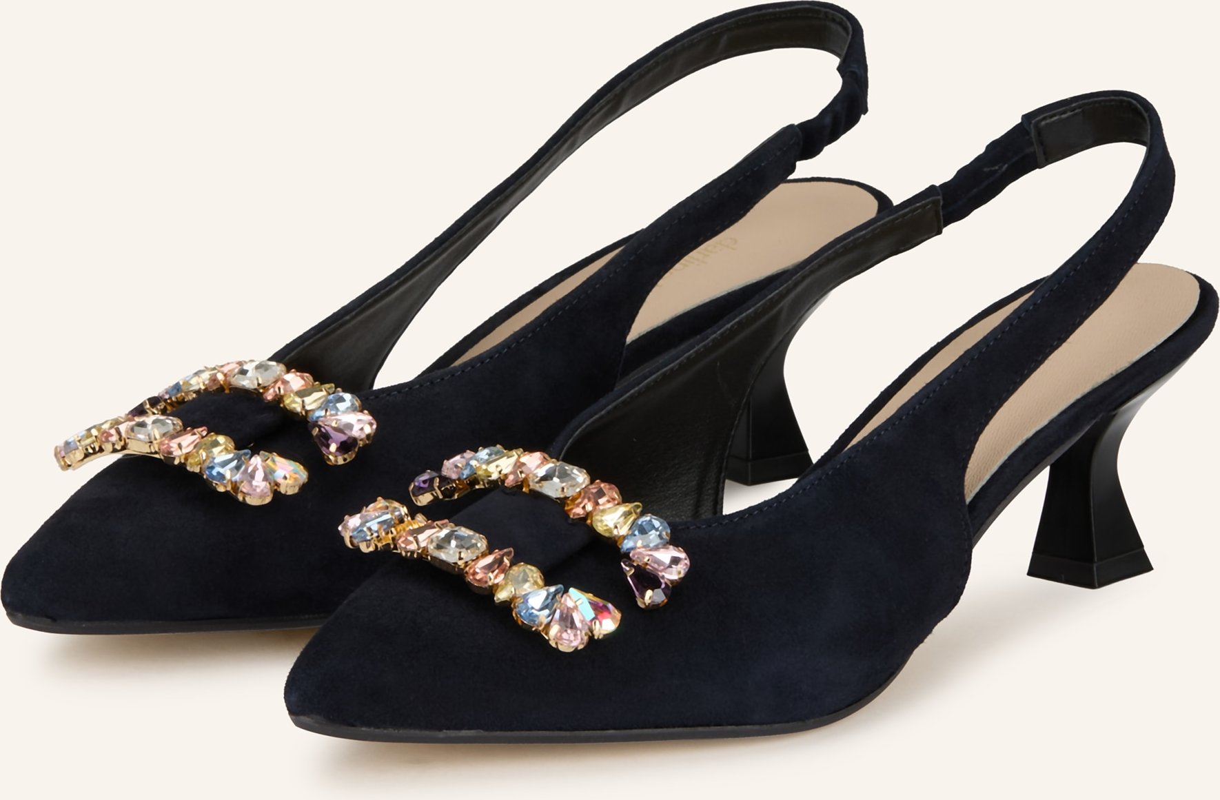 Darling Harbour Slingpumps Mit Schmucksteinen blau