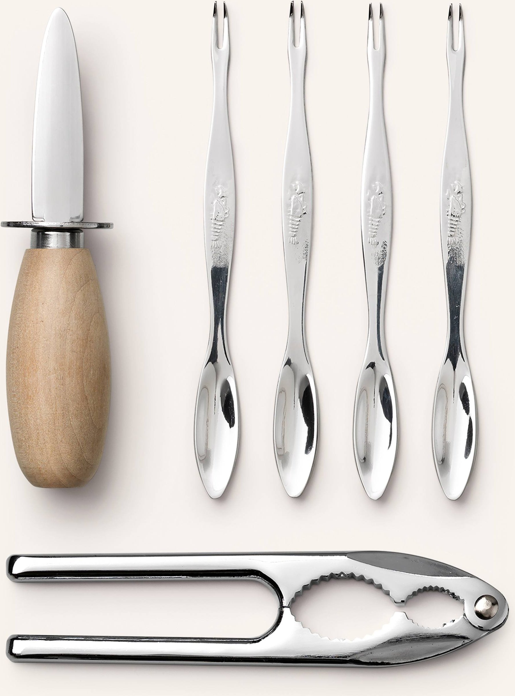 Printworks Meeresfrüchtebesteck-Set The Essentials beige