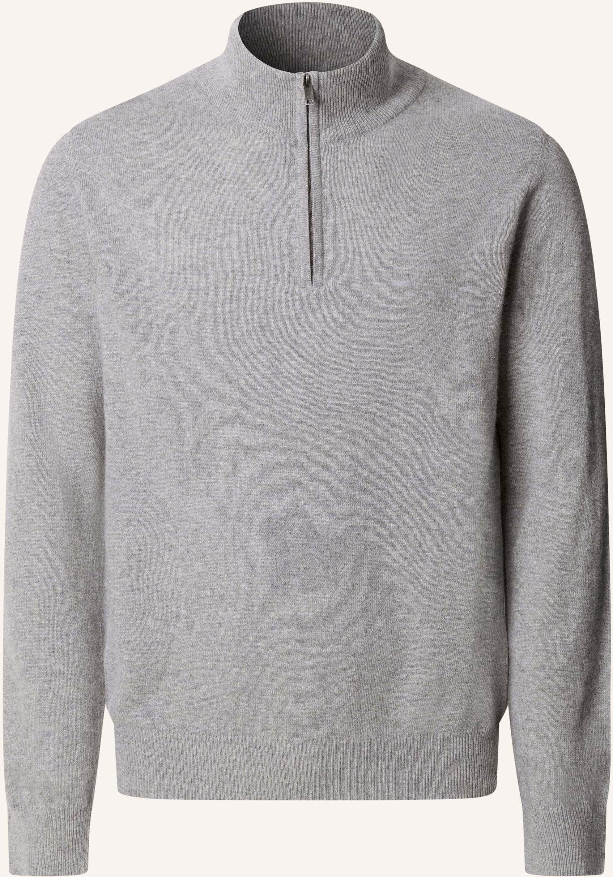 Hackett London Pullover Merino Cash Mix Hzip grau