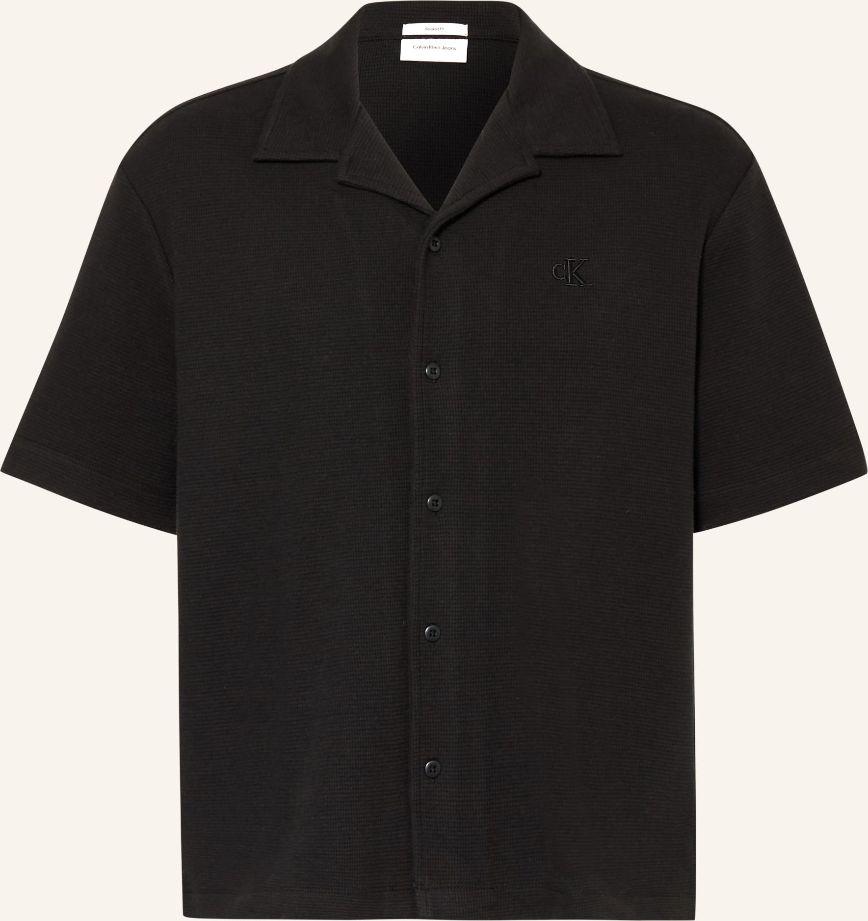 Calvin Klein Jeans Resorthemd Relaxed Fit schwarz