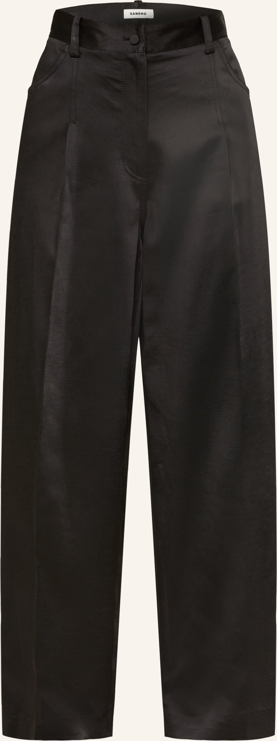 Sandro Marlenehose Aus Satin schwarz