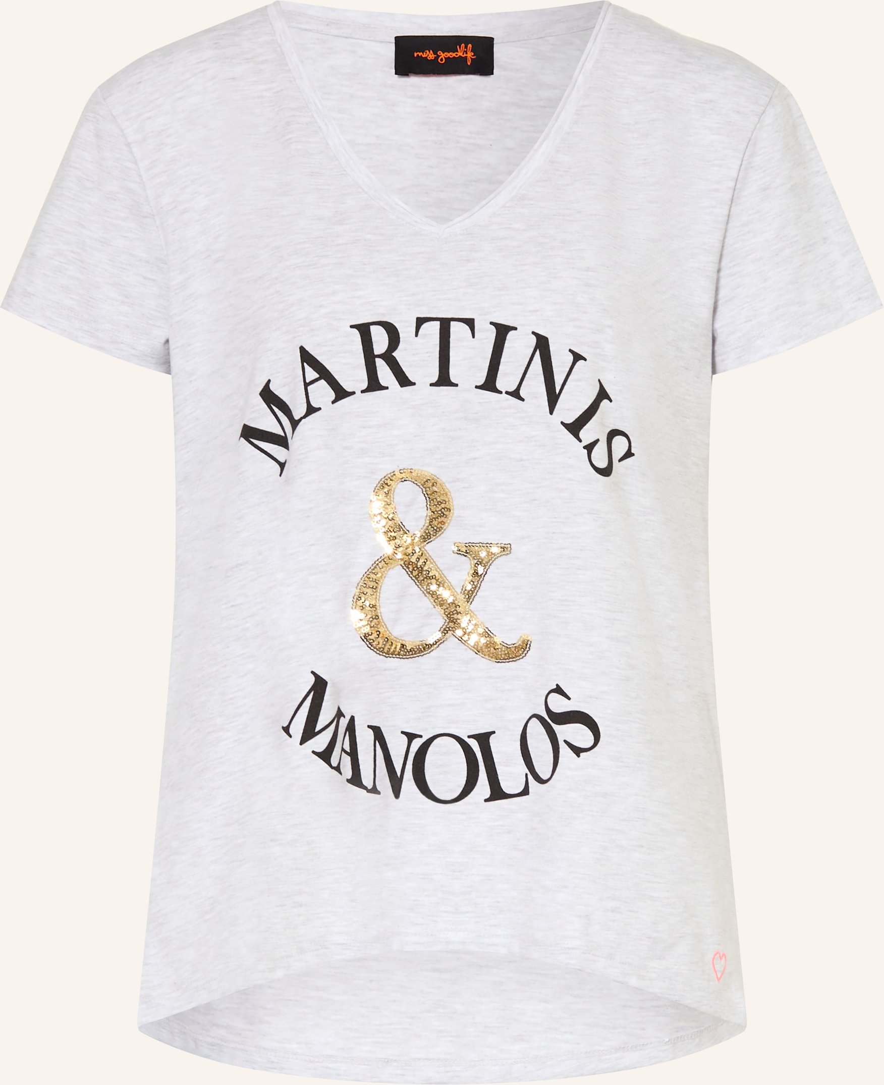 Miss Goodlife T-Shirt Mit Pailletten grau