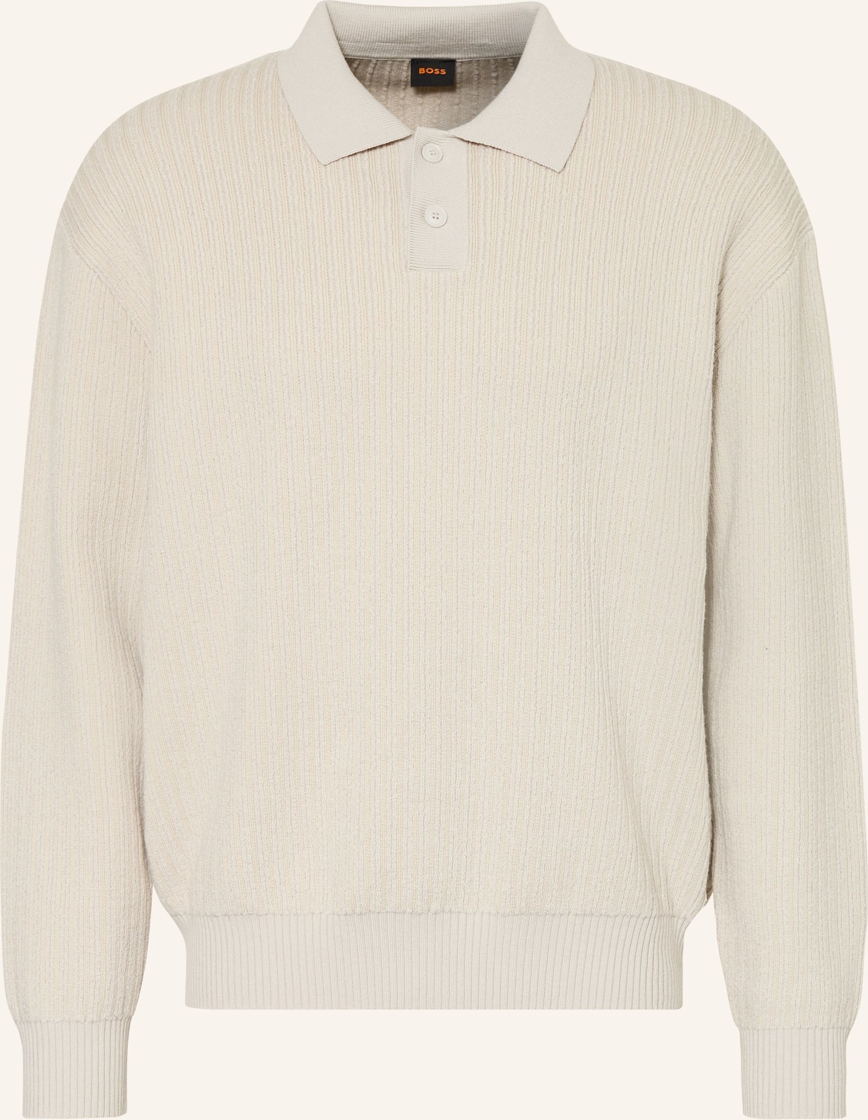 Boss Strick-Poloshirt Kotorpolo beige