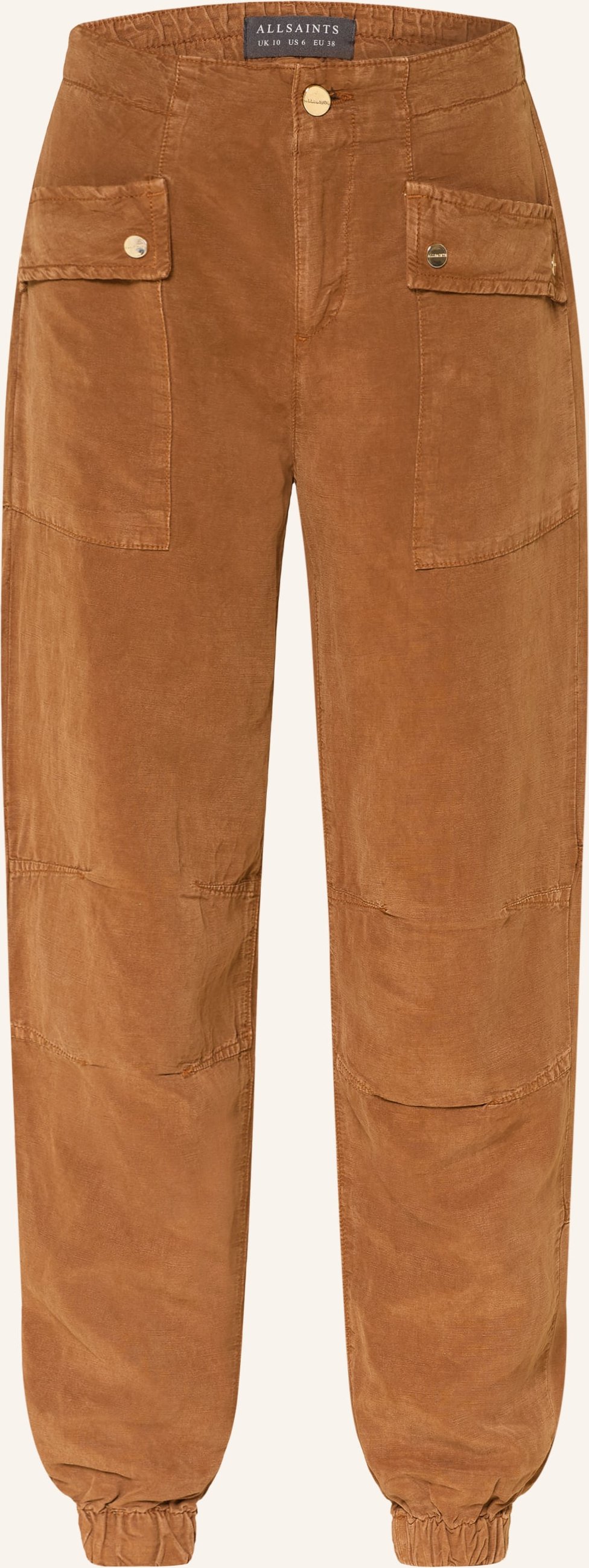 Allsaints Cargohose Val Mit Leinen braun