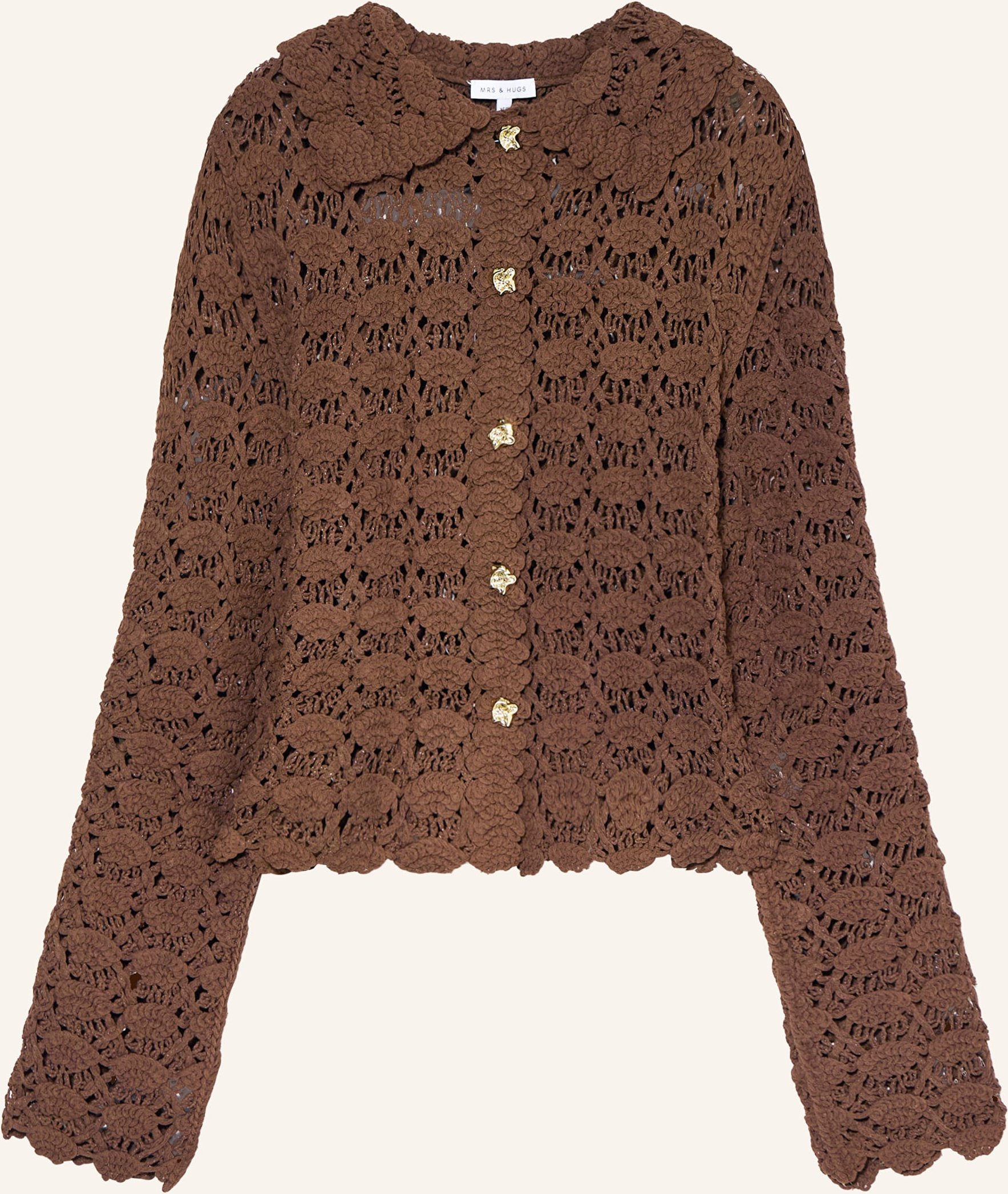 Mrs & Hugs Häkeljacke braun