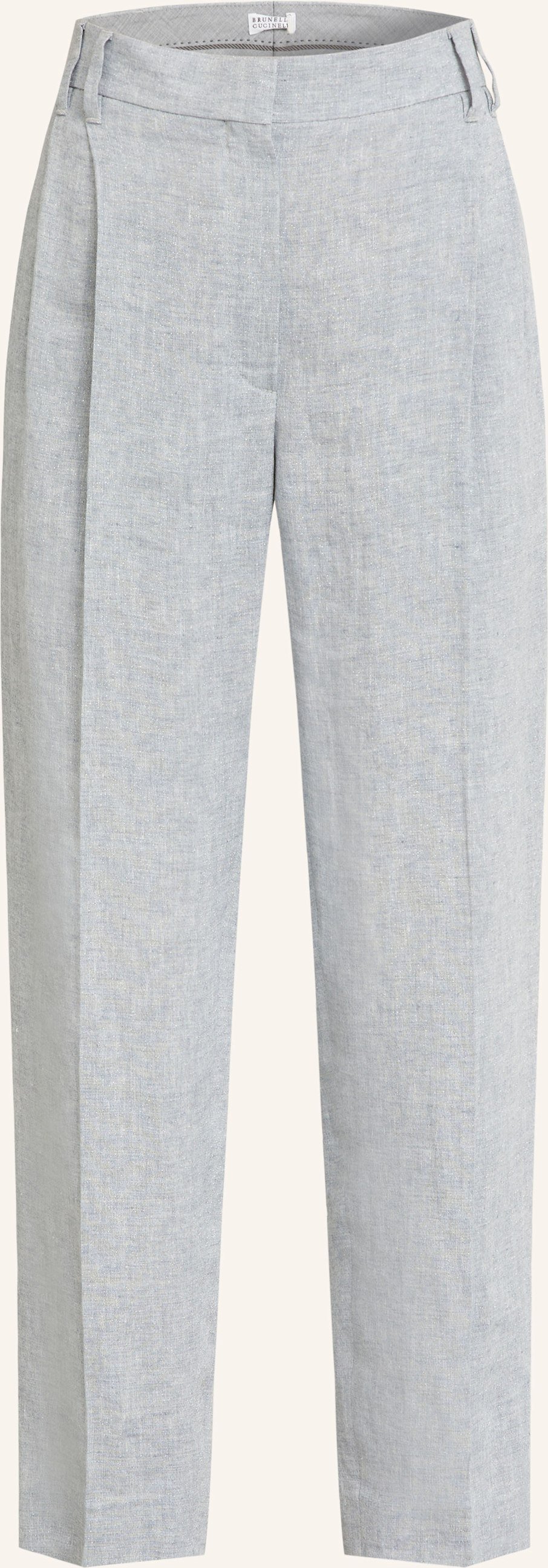 Thumbnail - Brunello Cucinelli Leinenhose Mit Glitzergarn grau