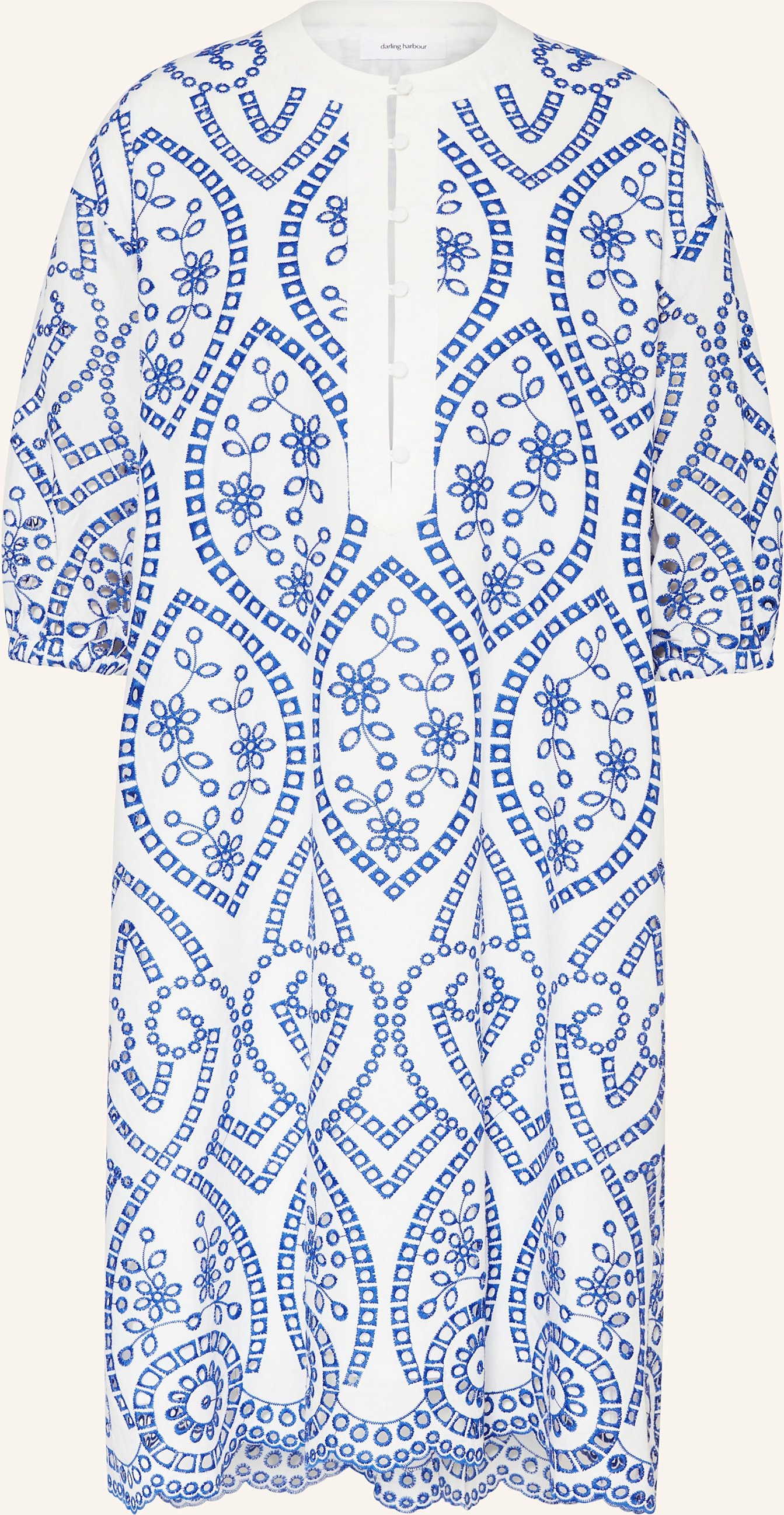 Darling Harbour Kleid Aus Lochspitze Mit 3/4-Arm weiss