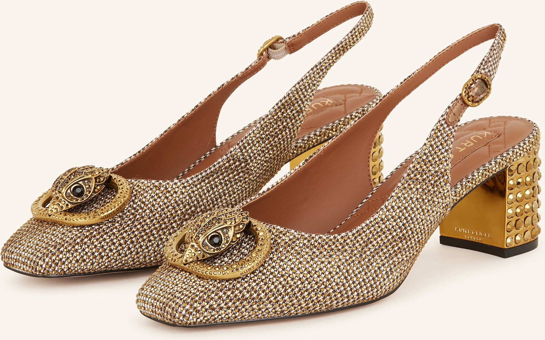 Kurt Geiger Slingpumps Mit Schmucksteinen beige