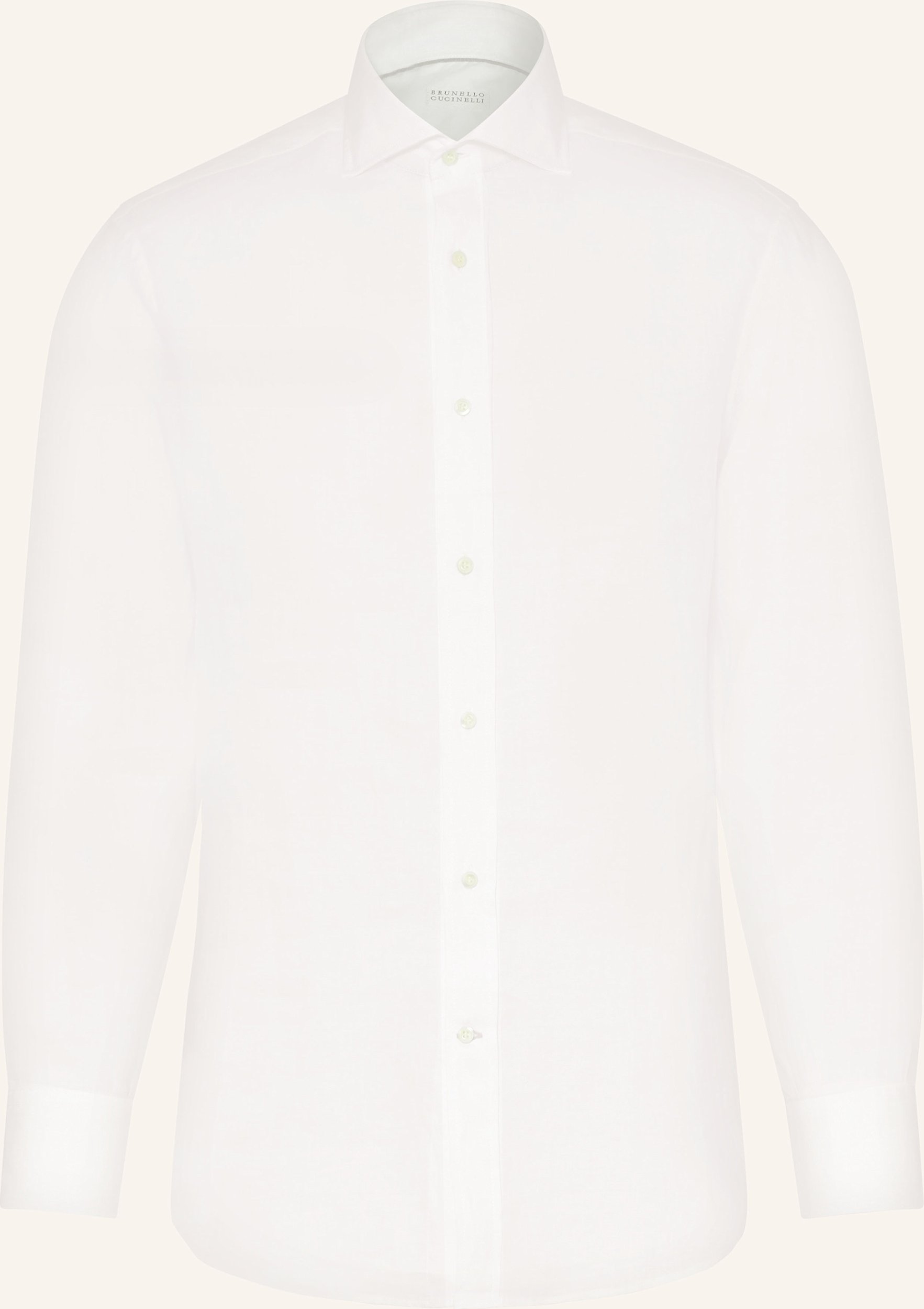 Brunello Cucinelli Leinenhemd Basic Fit weiss