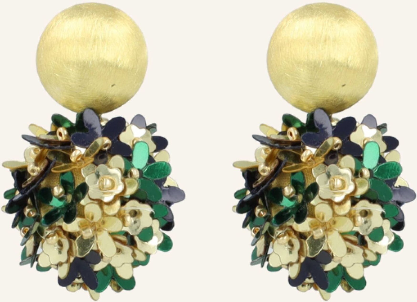 Lott.Gioielli Ohrringe Daisy Sequin Flower Globe M Emerald By Glambou gold