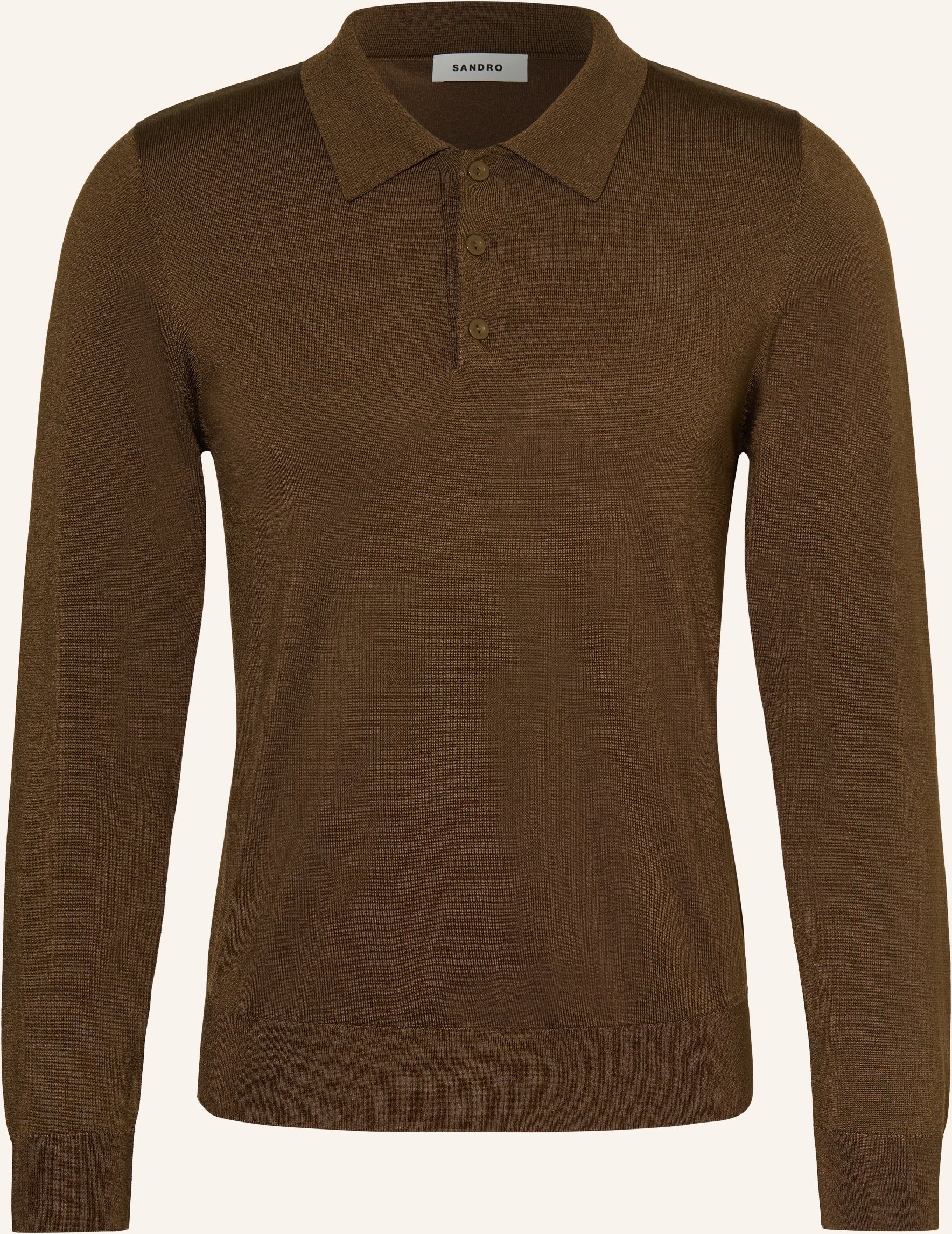 Sandro Strick-Poloshirt braun