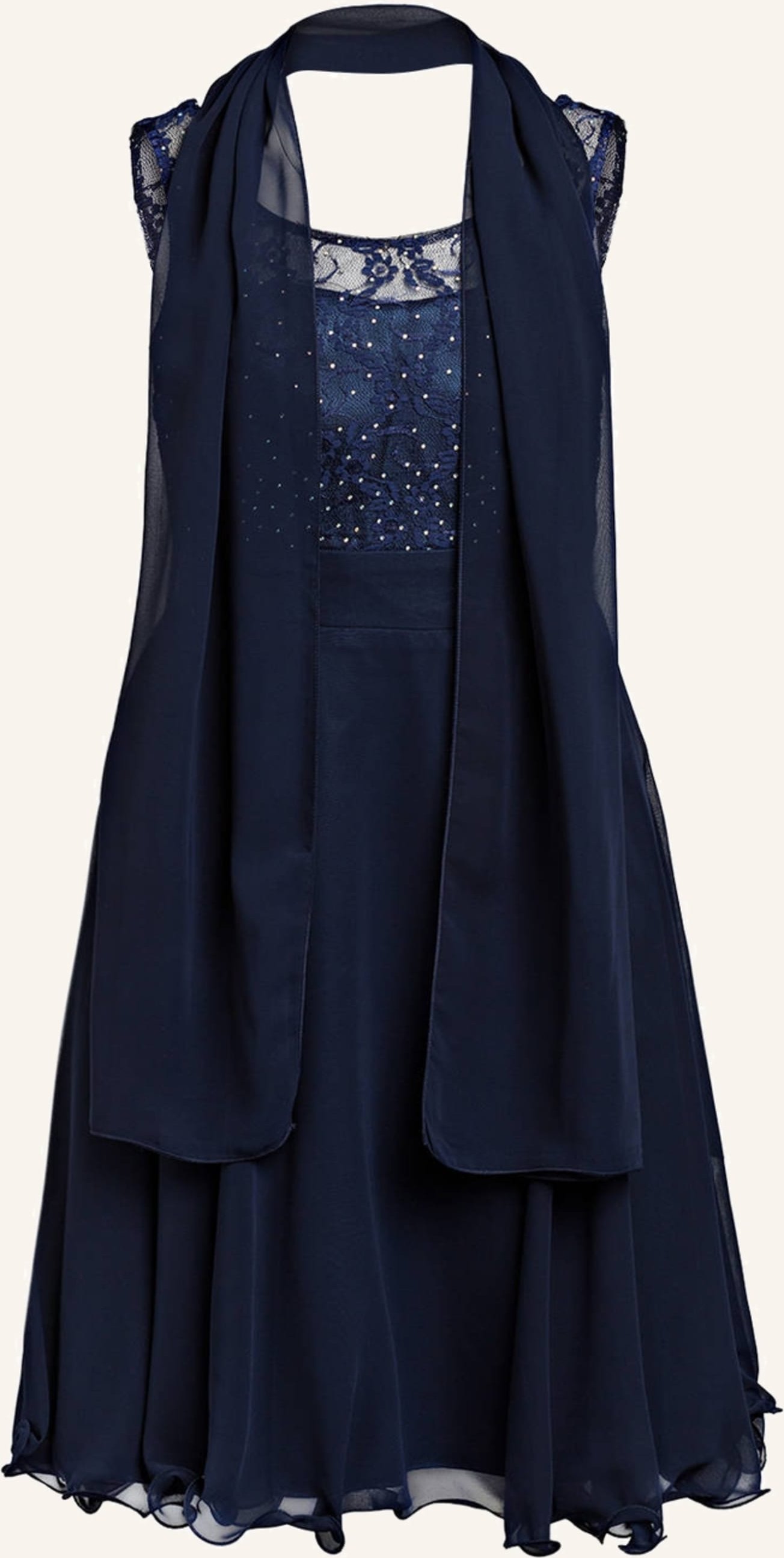 G.O.L. Finest Collection Cocktailkleid Mit Schmucksteinbesatz blau